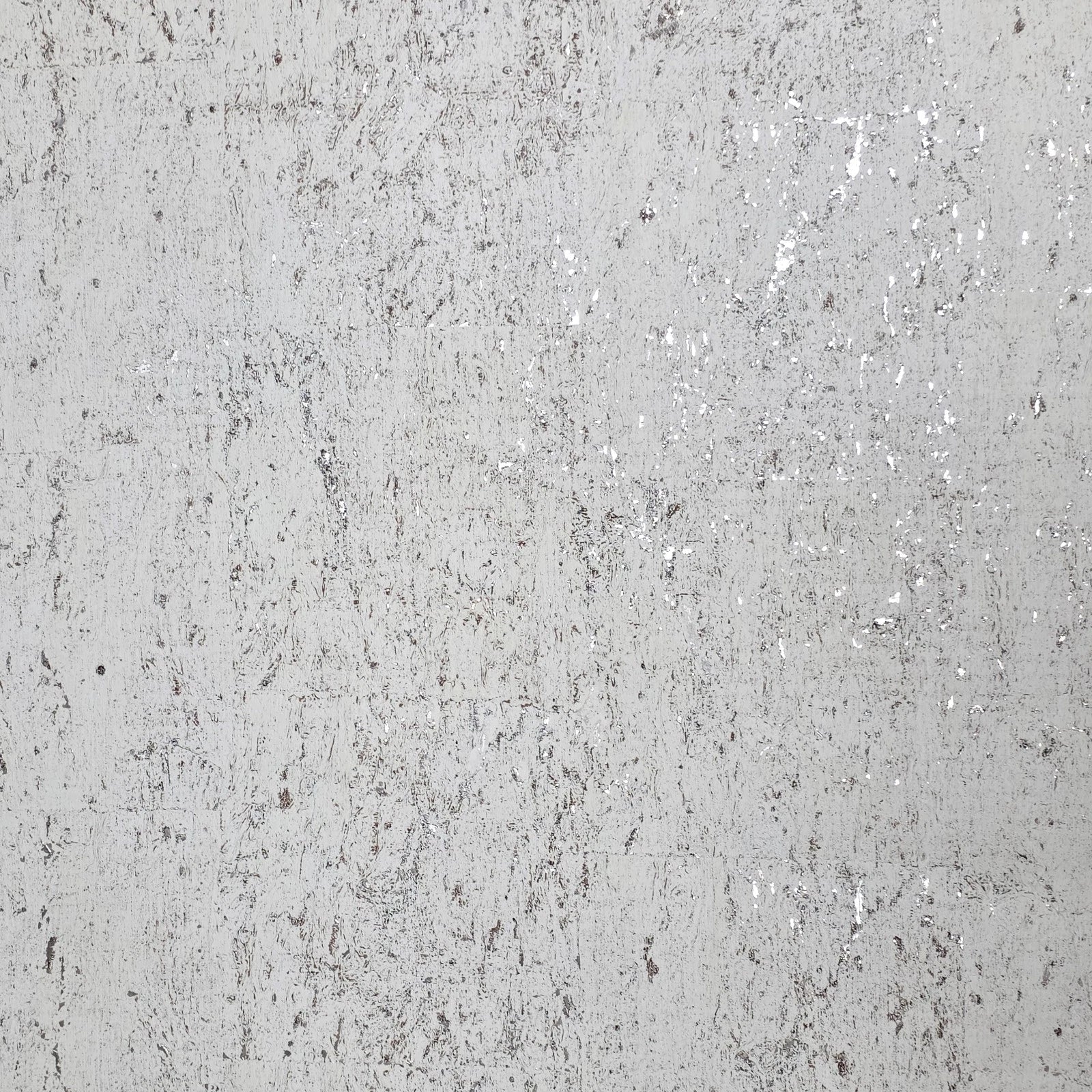 WM011KCS Real Natural cork matte off white silver metallic foil textured modern Wallpaper