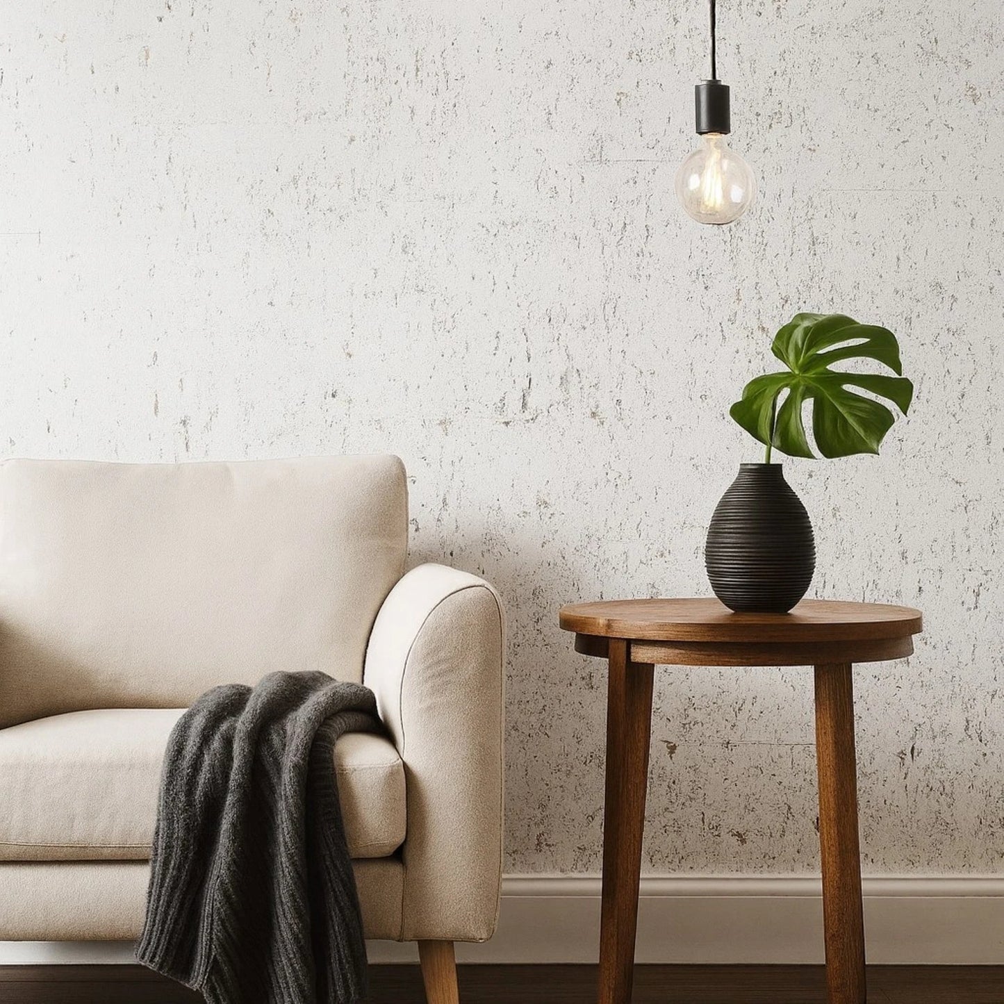 WM012KCG Real natural cork textured matte white gold metallic foil modern eco Wallpaper