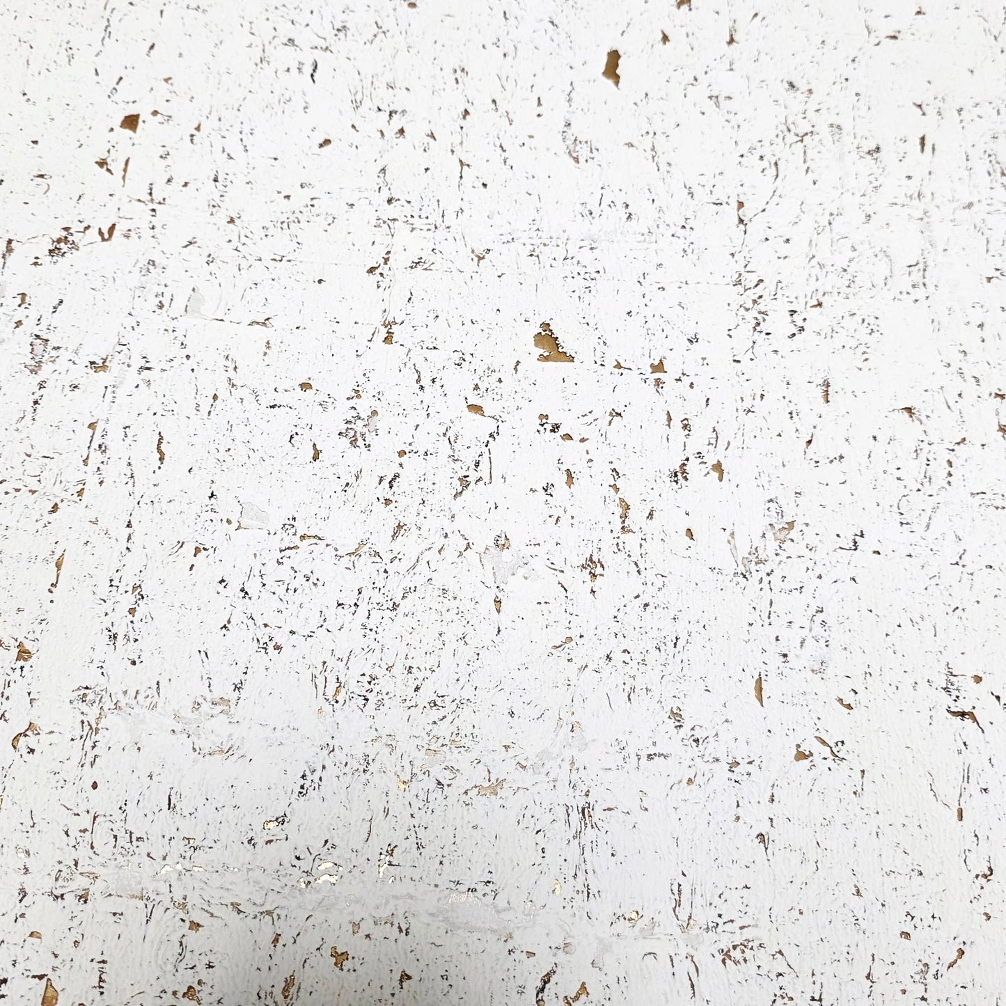 WM012KCG Real natural cork textured matte white gold metallic foil modern eco Wallpaper