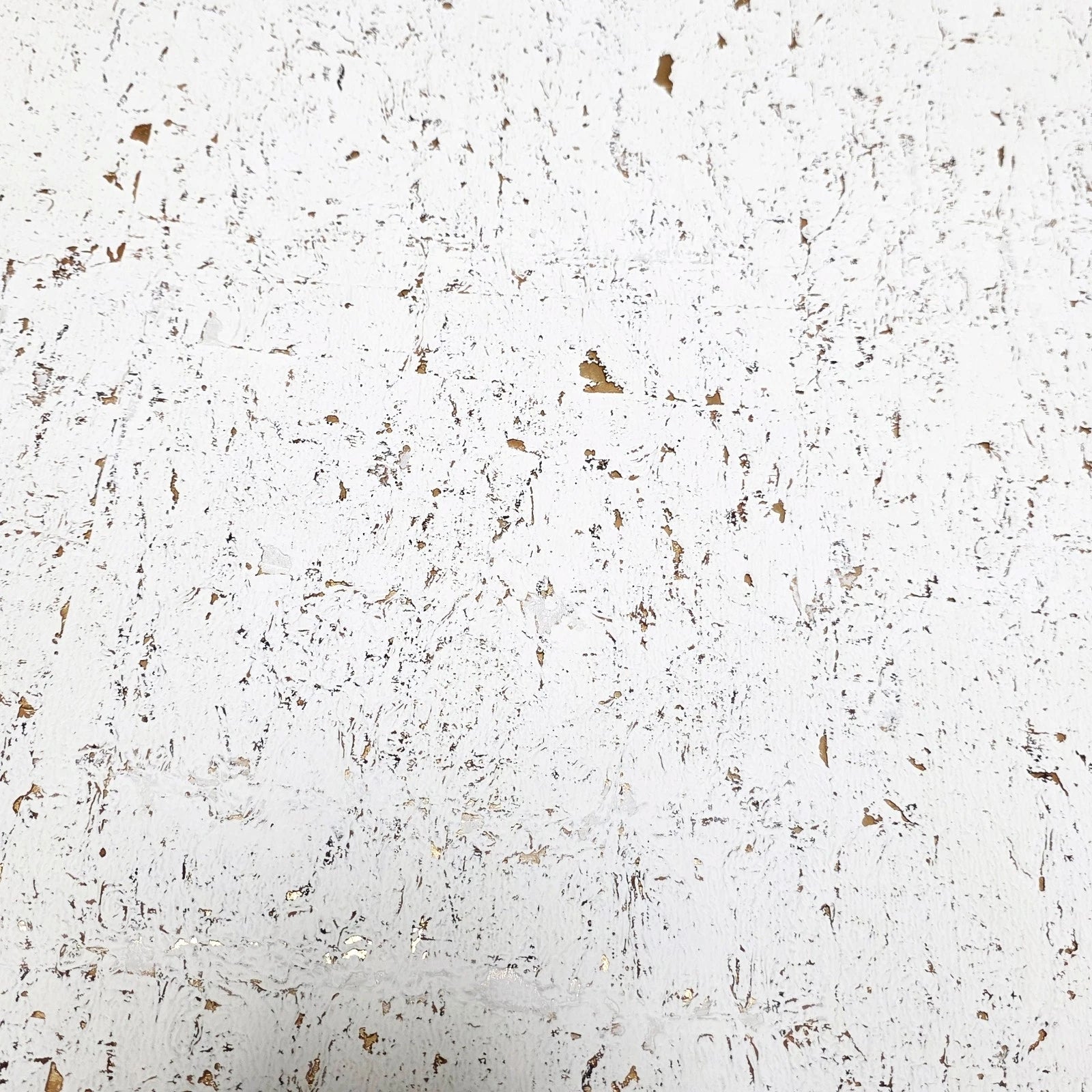 WM012KCG Real natural cork textured matte white gold metallic foil modern eco Wallpaper