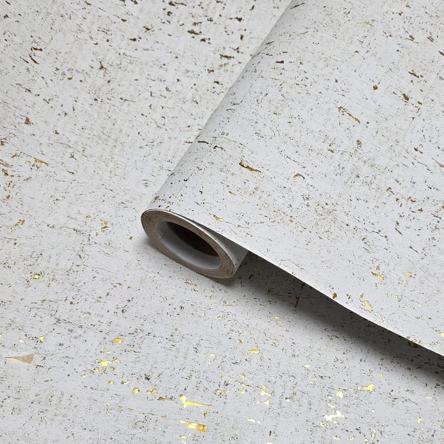 WM014KCG Real natural cork textured golden off white gold metallic foil modern Wallpaper