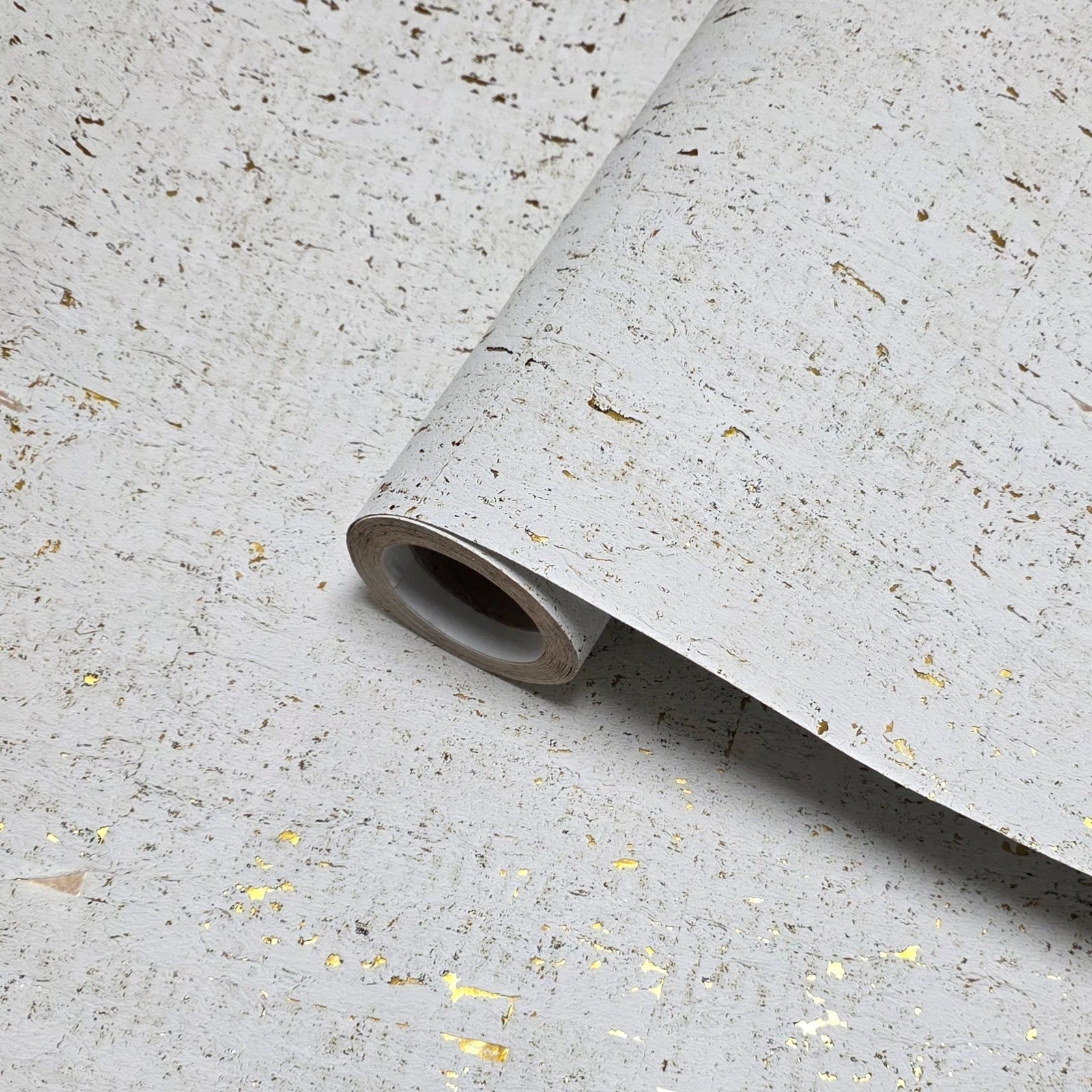WM014KCG Real natural cork textured golden off white gold metallic foil modern Wallpaper