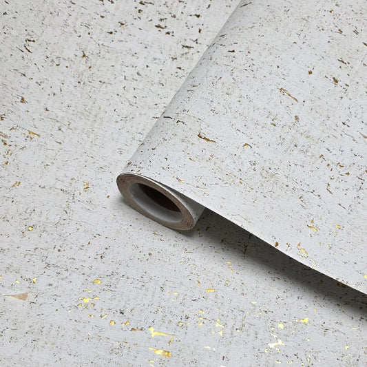 WM014KCG Real natural cork textured golden off white gold metallic foil modern Wallpaper