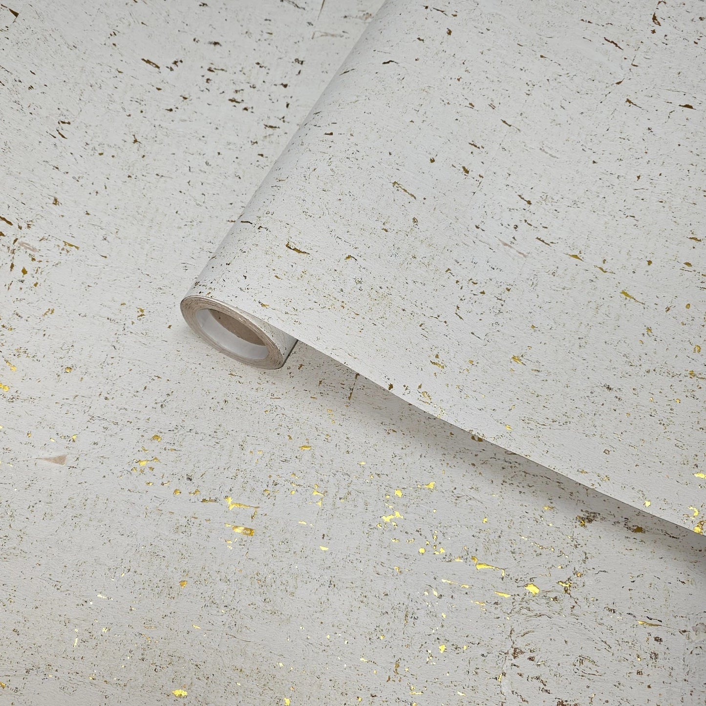 WM014KCG Real natural cork textured golden off white gold metallic foil modern Wallpaper