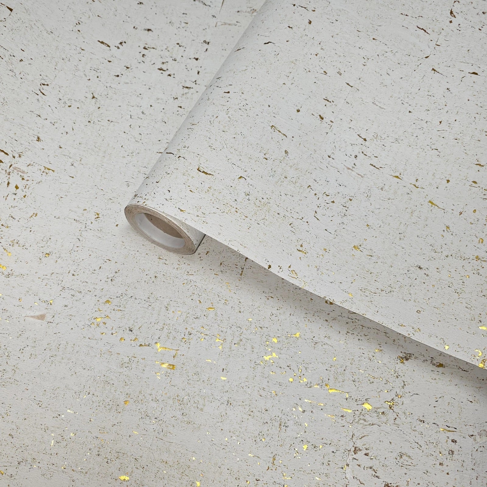 WM014KCG Real natural cork textured golden off white gold metallic foil modern Wallpaper