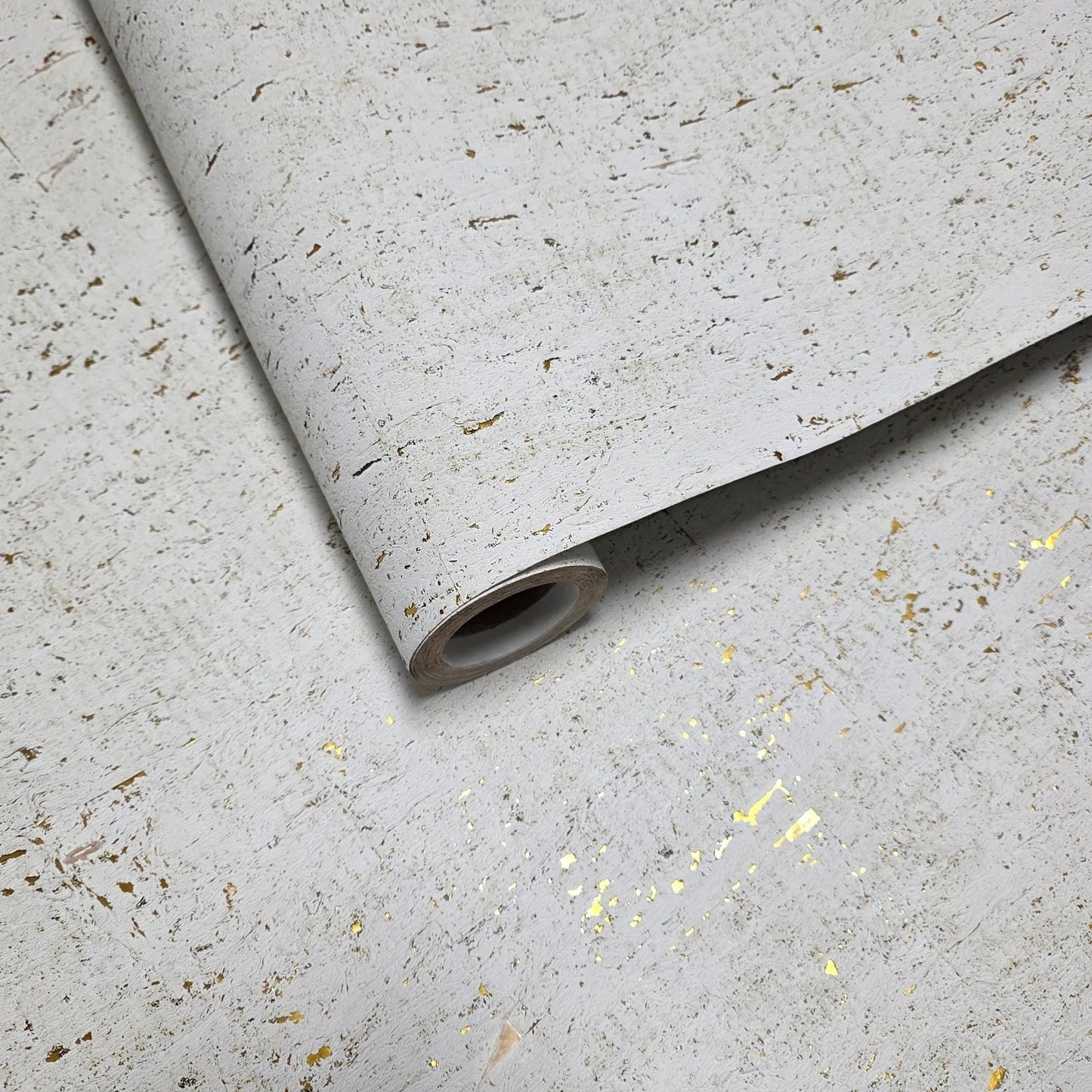 WM014KCG Real natural cork textured golden off white gold metallic foil modern Wallpaper
