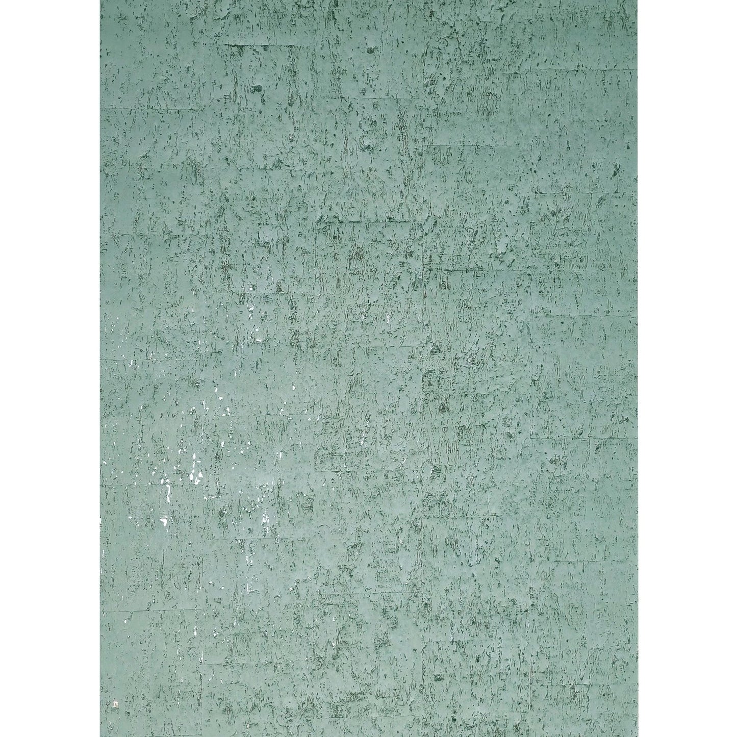 WM017KCS Real natural cork matte mint green silver metallic textured eco modern Wallpaper