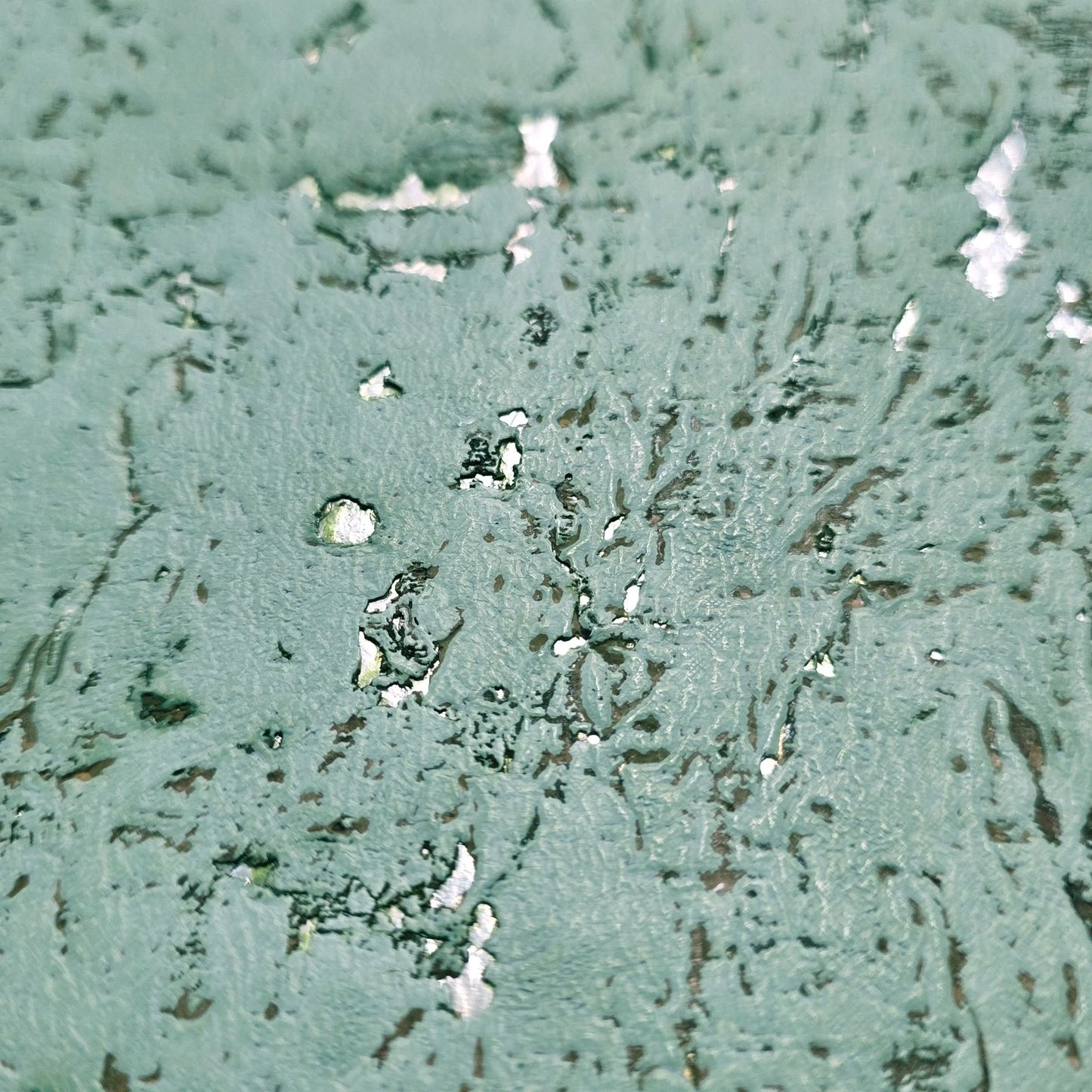 WM017KCS Real natural cork matte mint green silver metallic textured eco modern Wallpaper