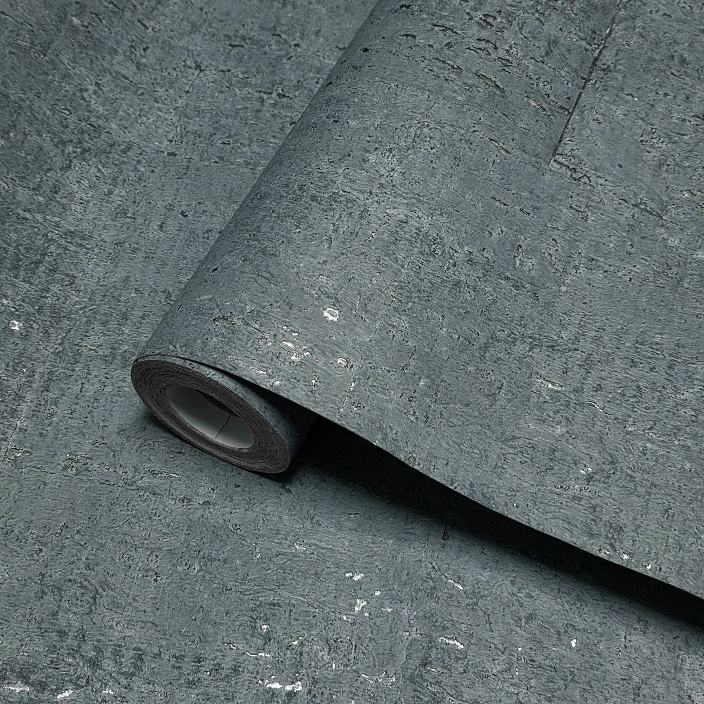 WM018KCS Real Natural cork matte blue gray silver metallic foil textured modern Wallpaper