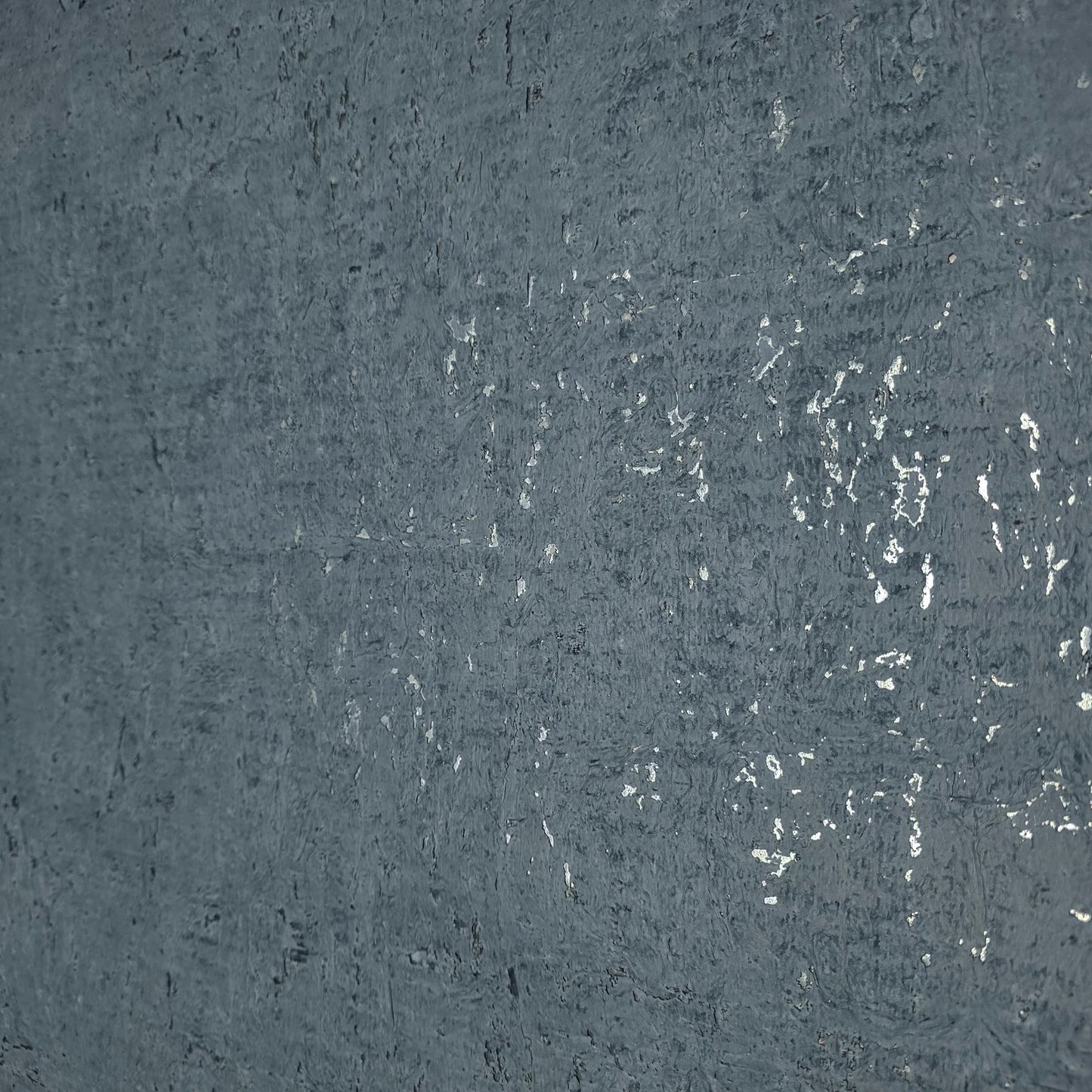 WM018KCS Real Natural cork matte blue gray silver metallic foil textured modern Wallpaper