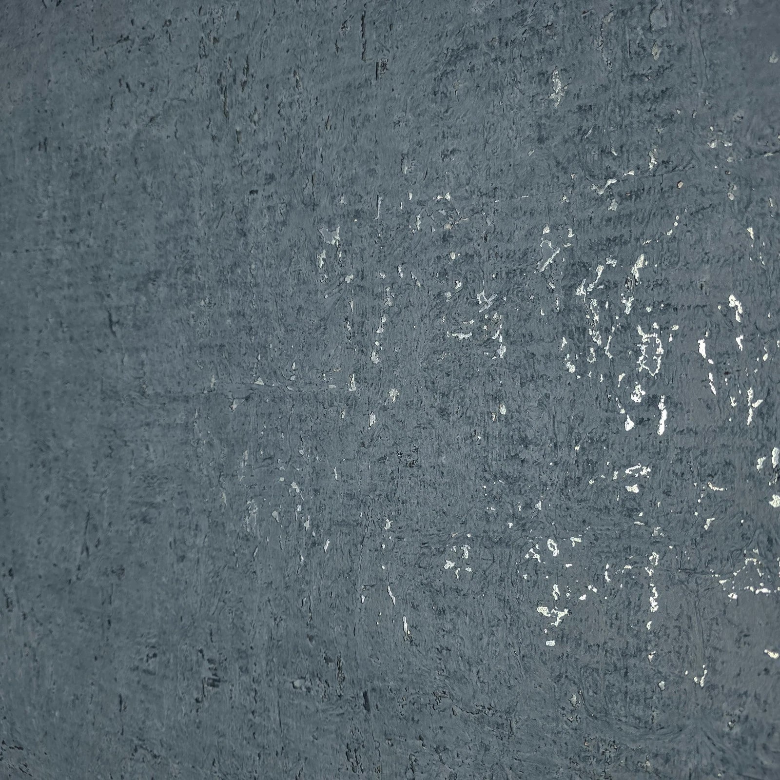 WM018KCS Real Natural cork matte blue gray silver metallic foil textured modern Wallpaper