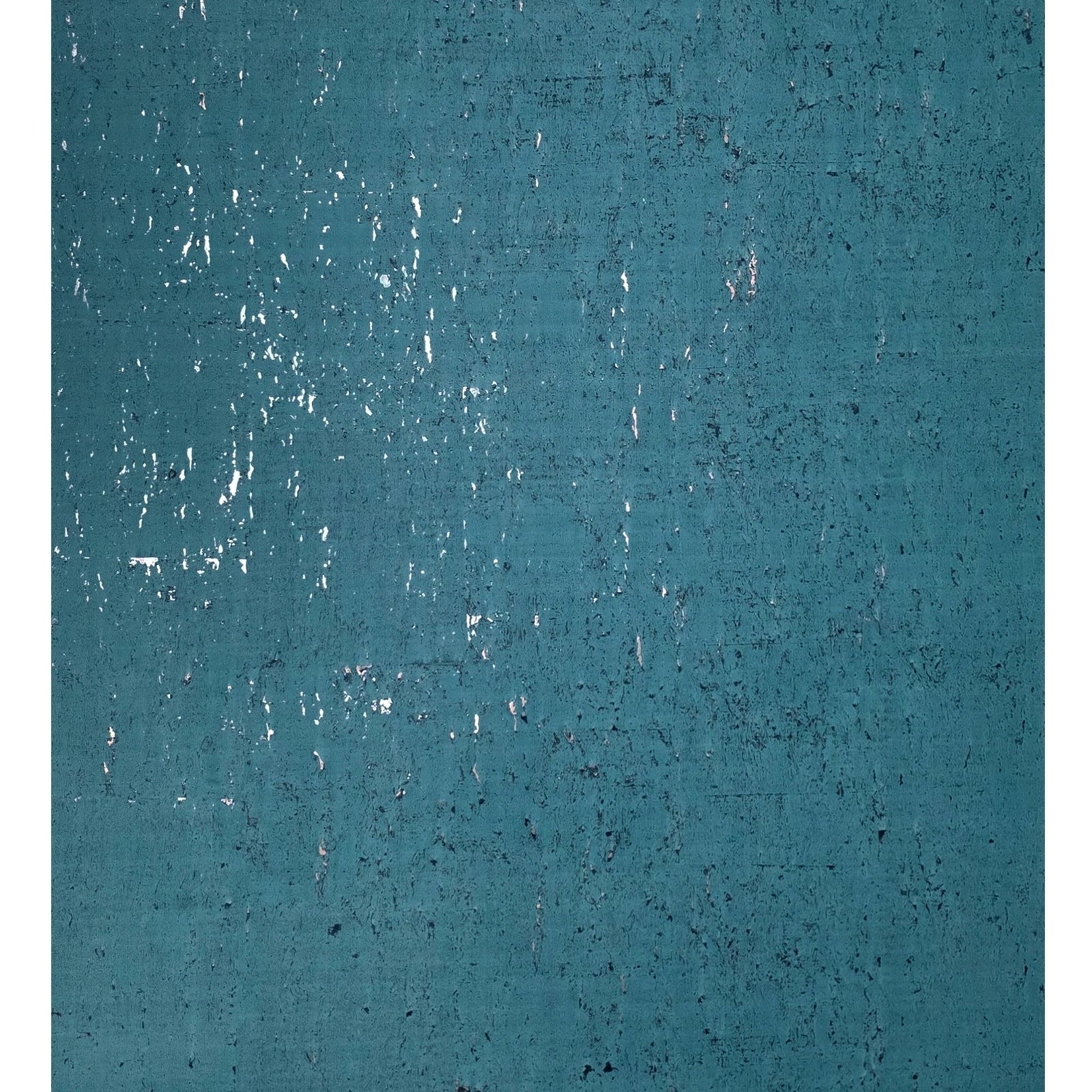 WM019KCS Real natural cork textured matte teal blue silver metallic foil modern Wallpaper
