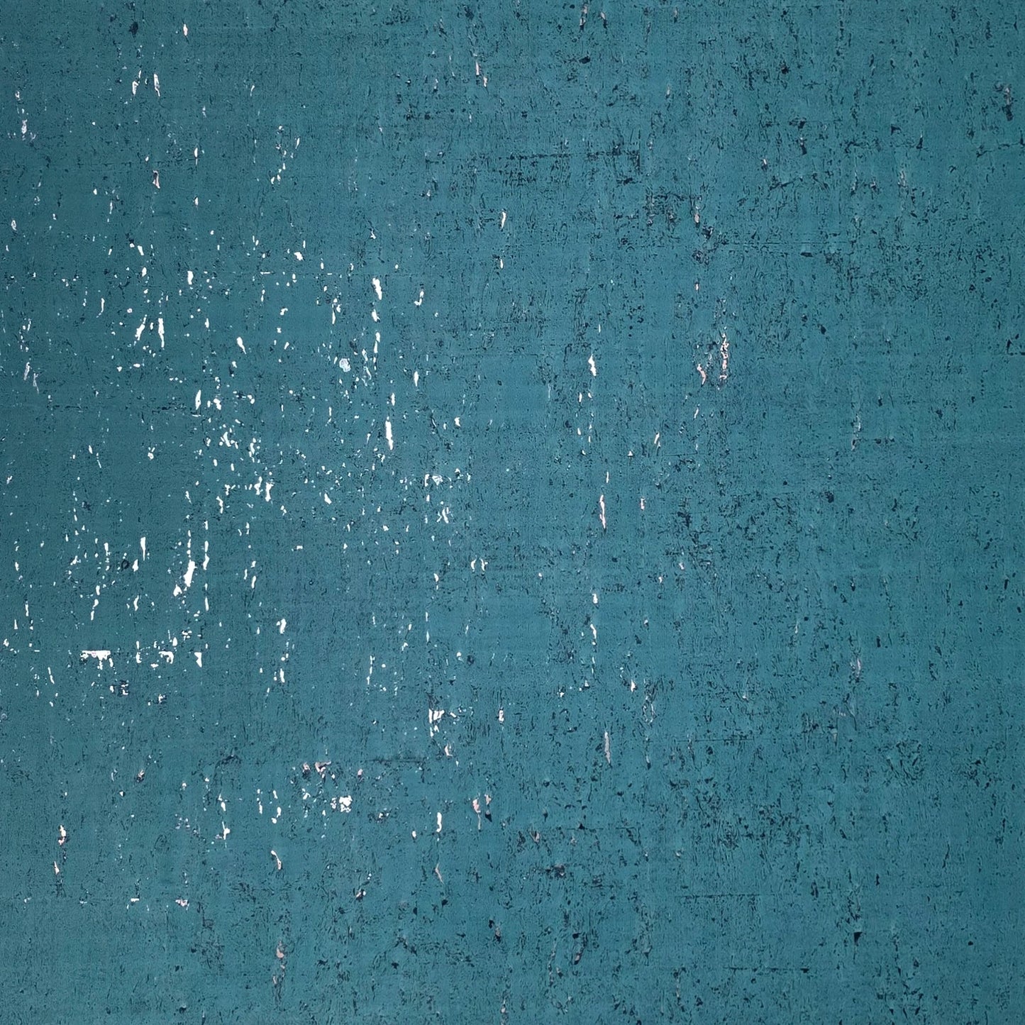 WM019KCS Real natural cork textured matte teal blue silver metallic foil modern Wallpaper