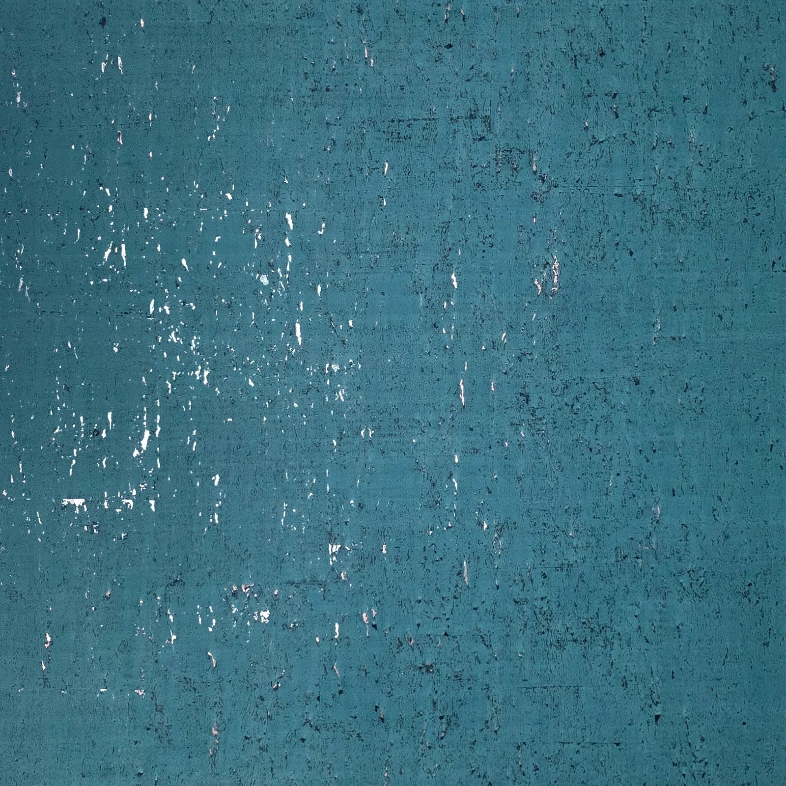 WM019KCS Real natural cork textured matte teal blue silver metallic foil modern Wallpaper