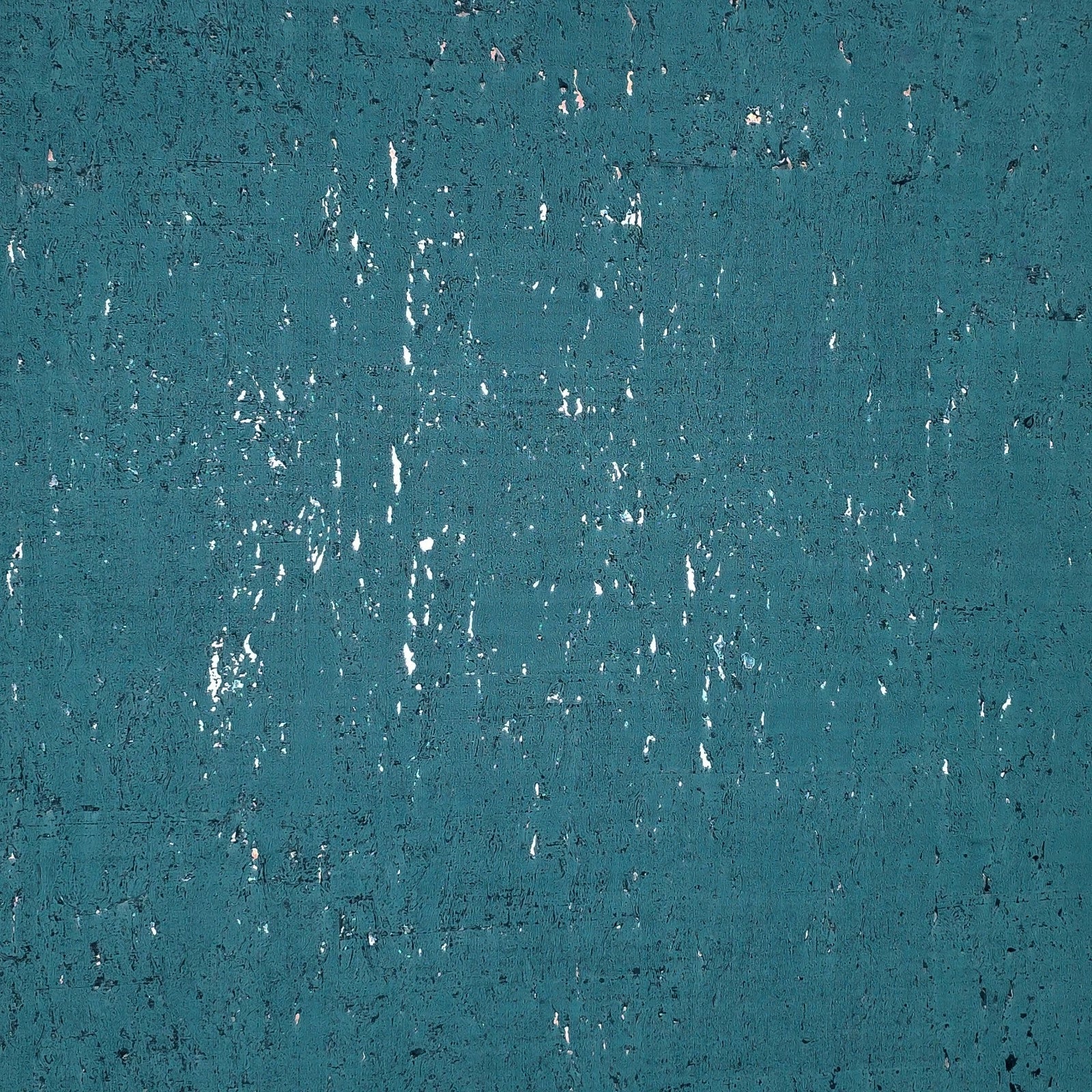 WM019KCS Real natural cork textured matte teal blue silver metallic foil modern Wallpaper