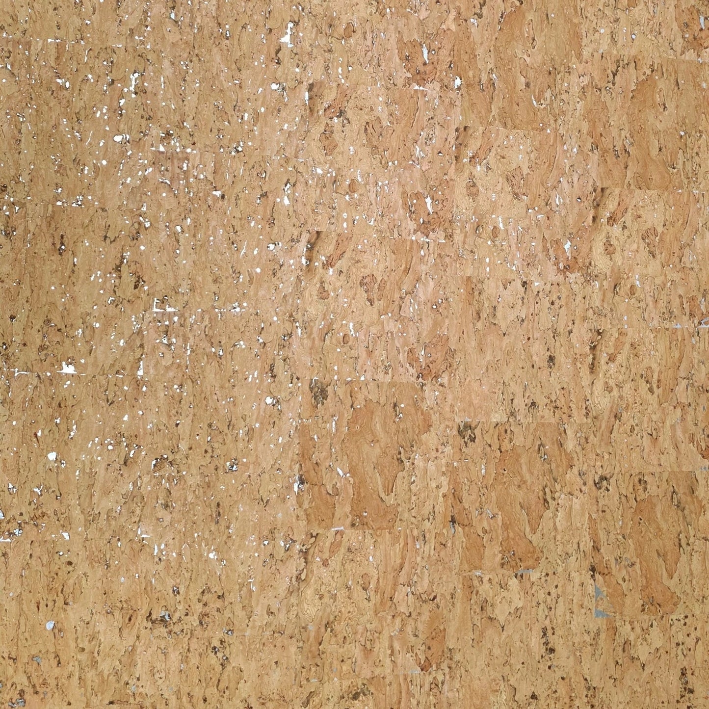 WM020KCG Real Natural cork organic sand brown silver metallic foil textured eco Wallpaper