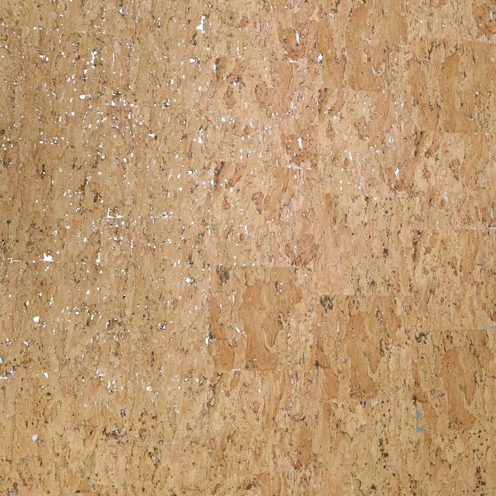 WM020KCG Real Natural cork organic sand brown silver metallic foil textured eco Wallpaper