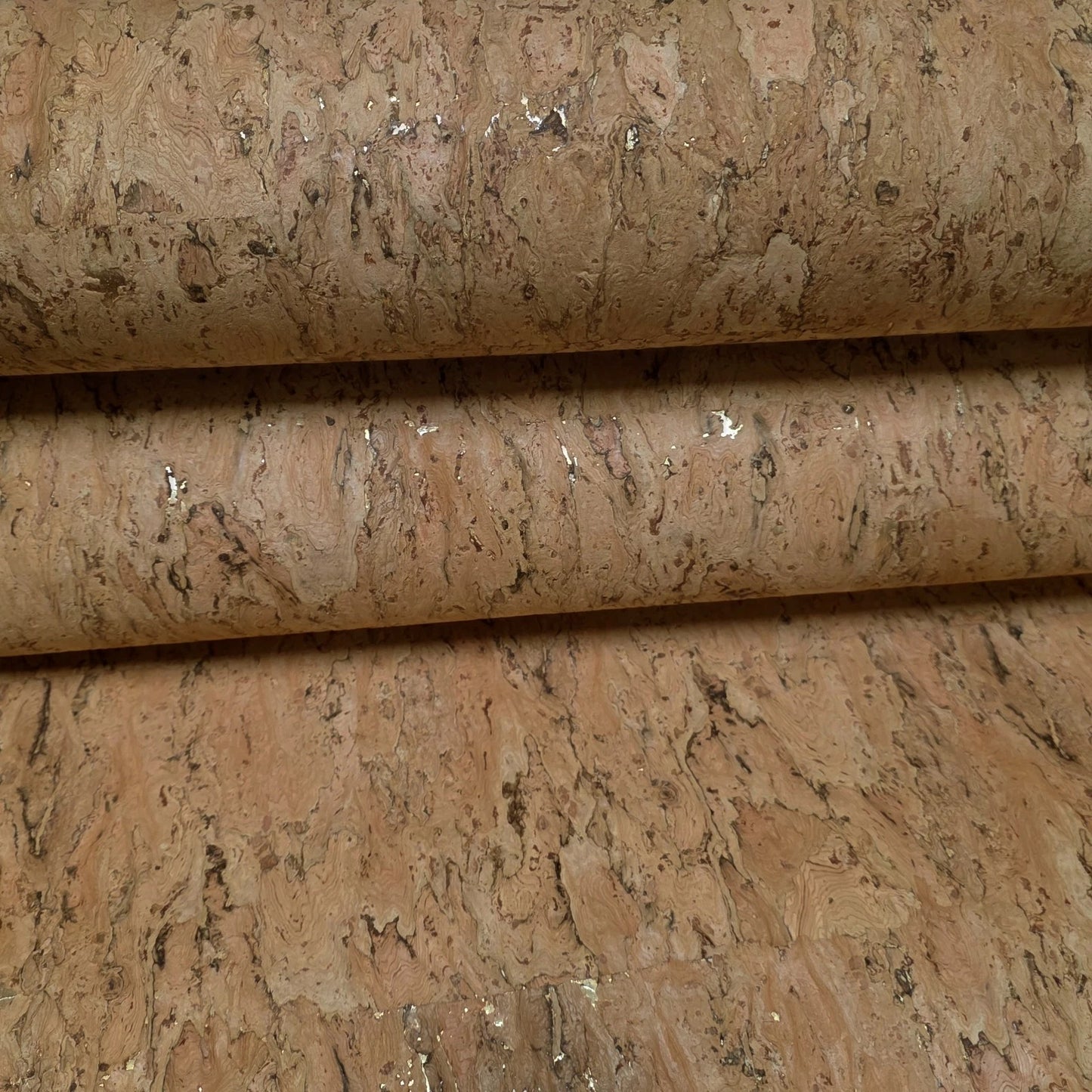 WM021KCG Real Natural cork organic sand brown gold metallic foil textured eco Wallpaper