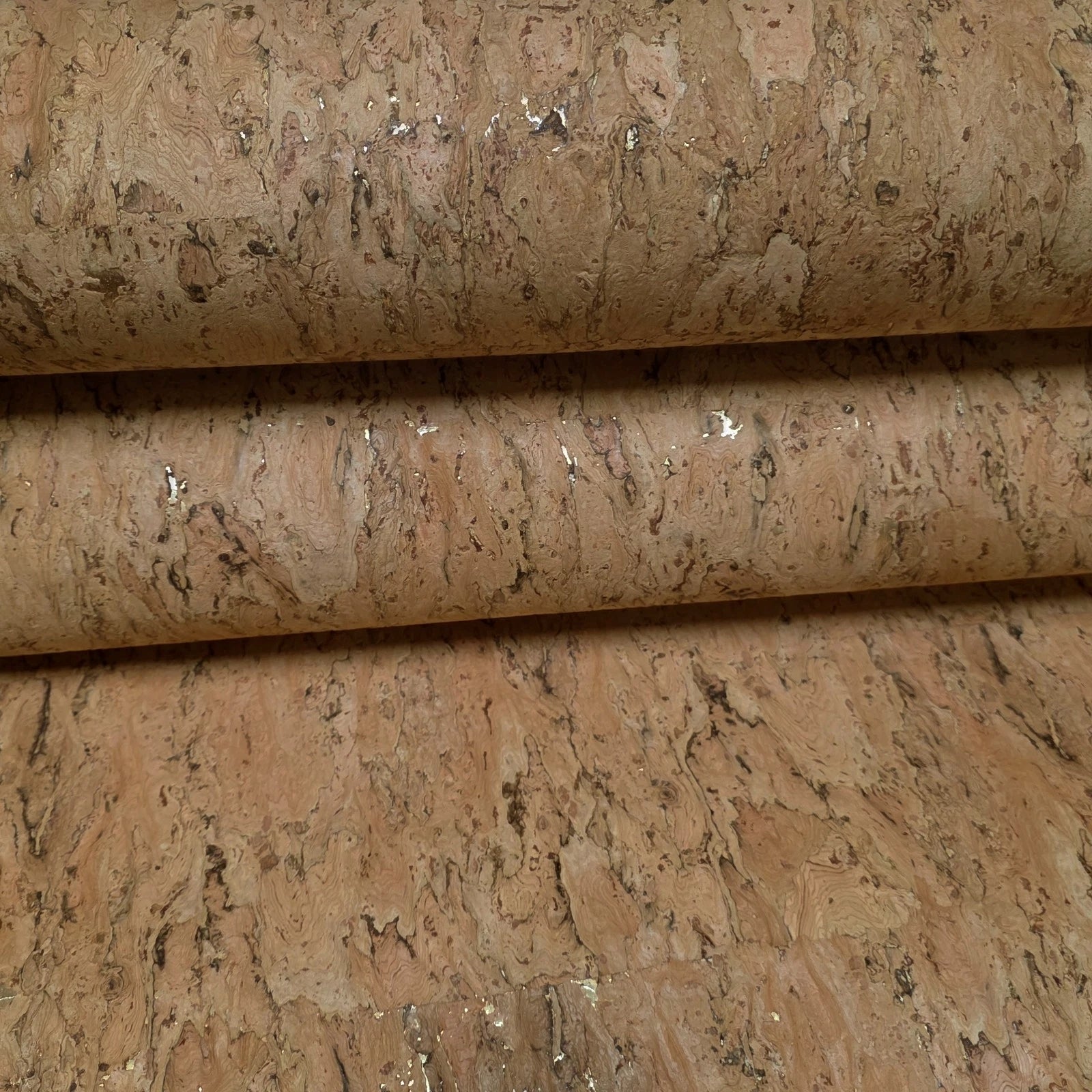 WM021KCG Real Natural cork organic sand brown gold metallic foil textured eco Wallpaper