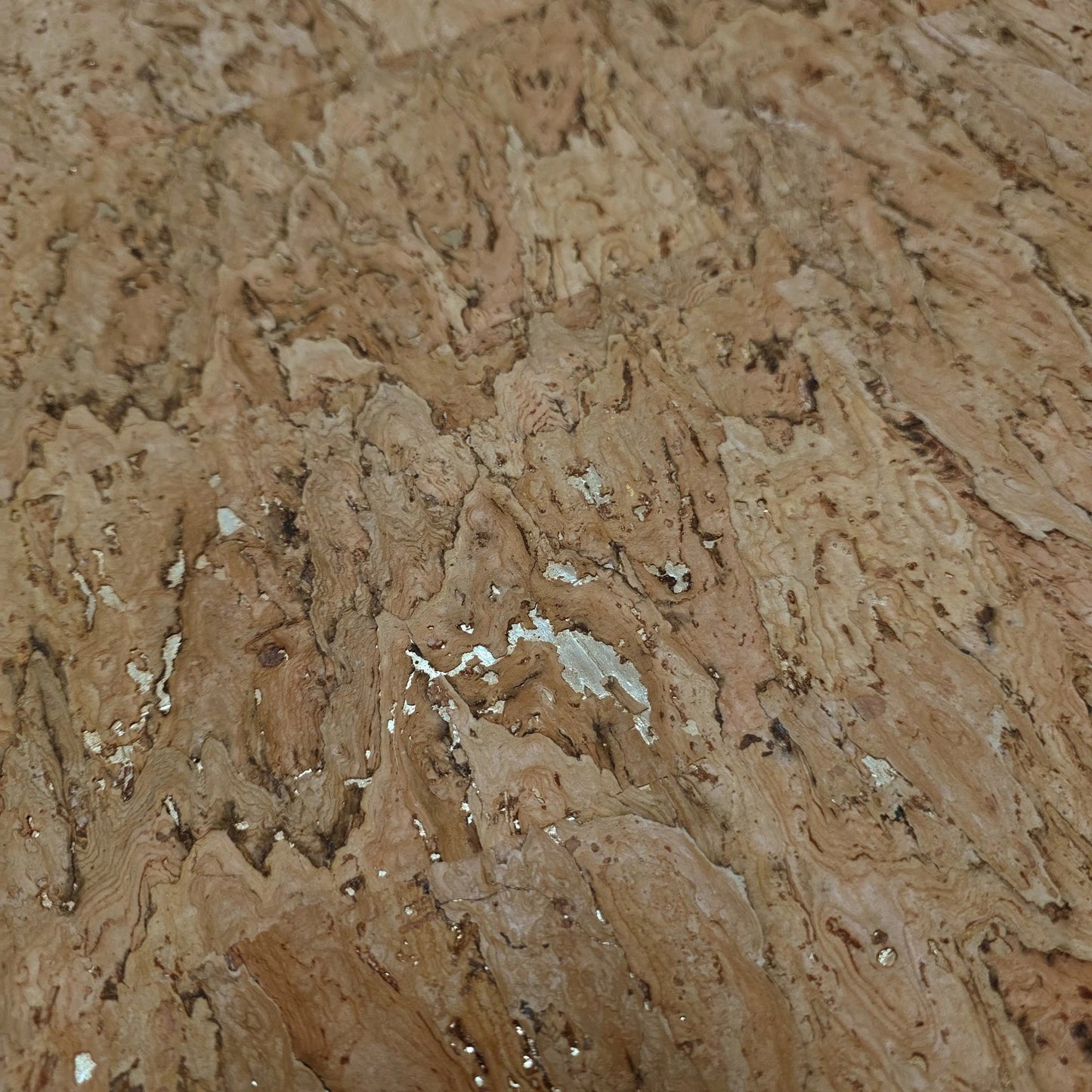 WM021KCG Real Natural cork organic sand brown gold metallic foil textured eco Wallpaper