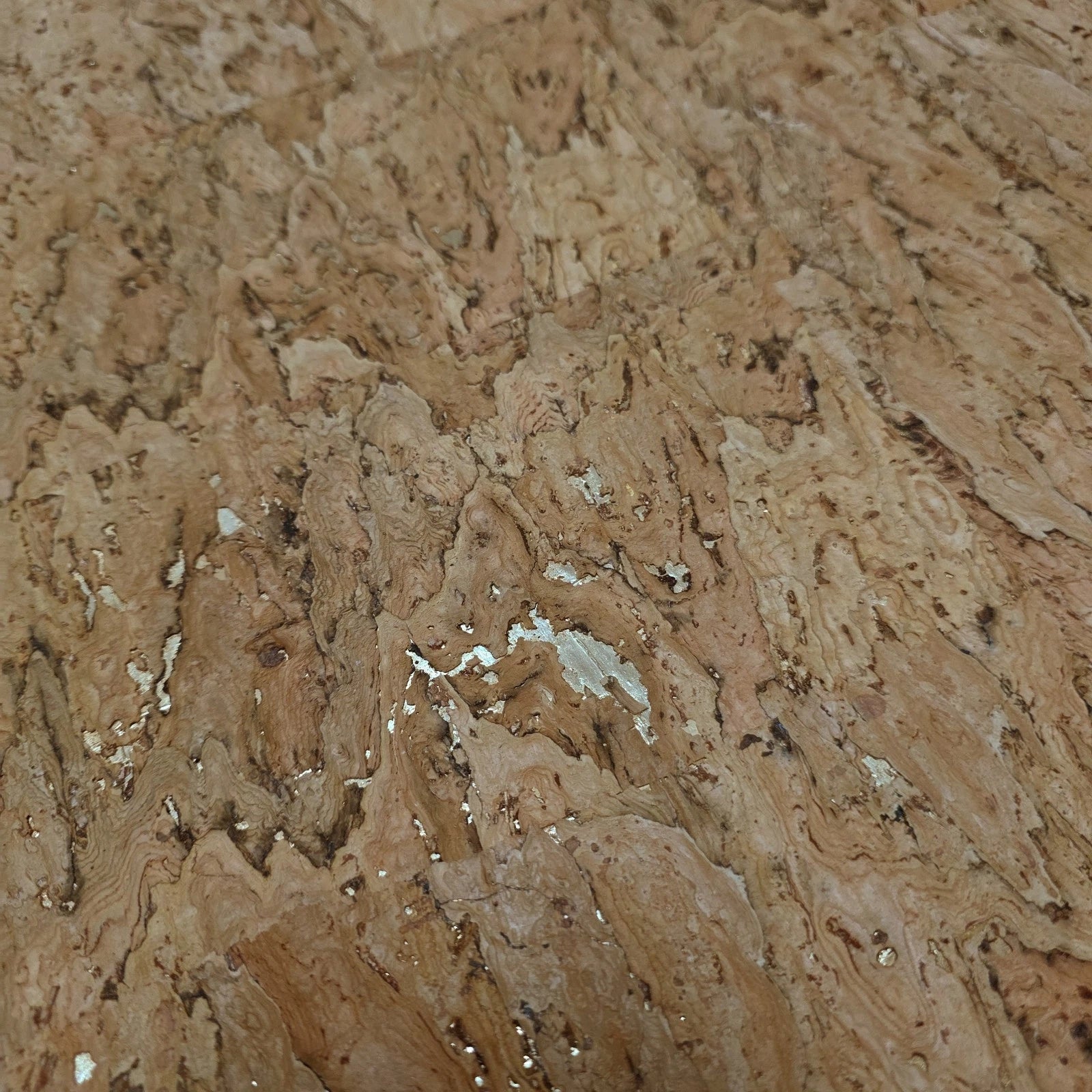 WM021KCG Real Natural cork organic sand brown gold metallic foil textured eco Wallpaper