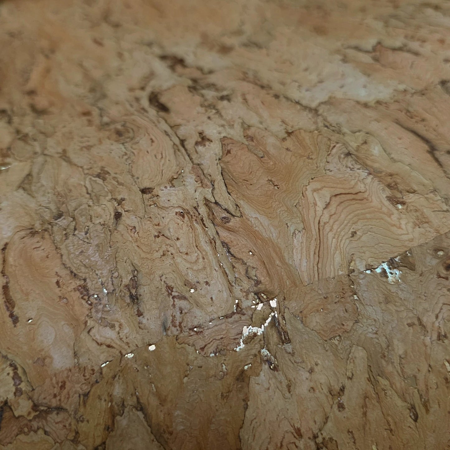 WM021KCG Real Natural cork organic sand brown gold metallic foil textured eco Wallpaper