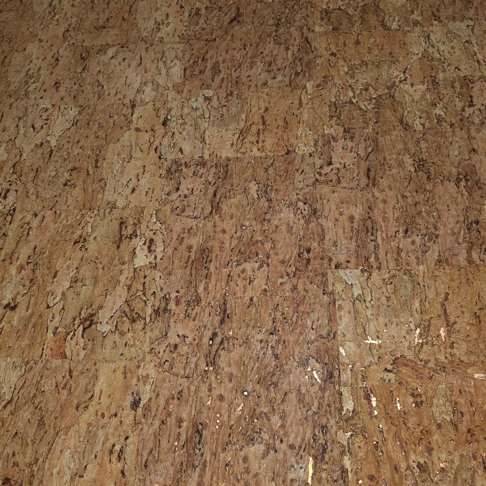 WM022KCC Real Natural cork organic sand brown copper metallic foil textured eco Wallpaper