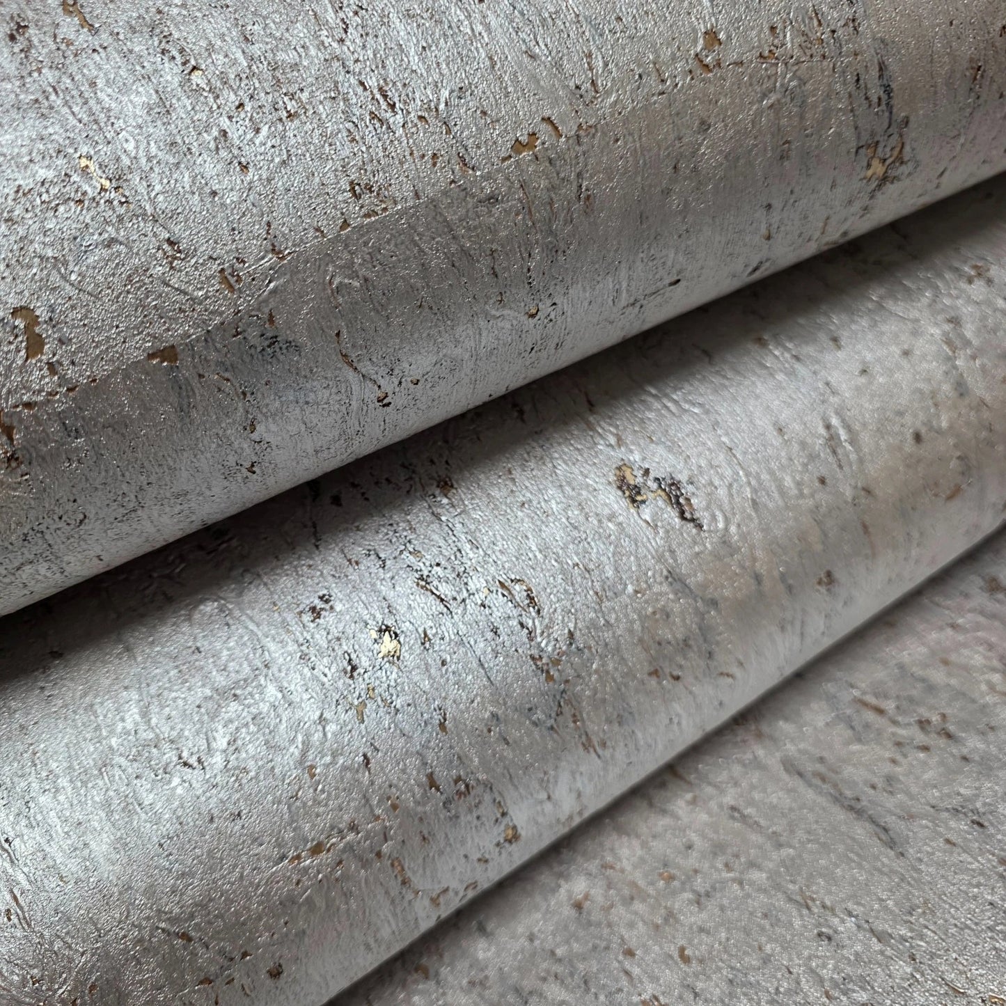 WM024KCG Real Natural cork rose cream pearl silver gold metallic foil textured Wallpaper