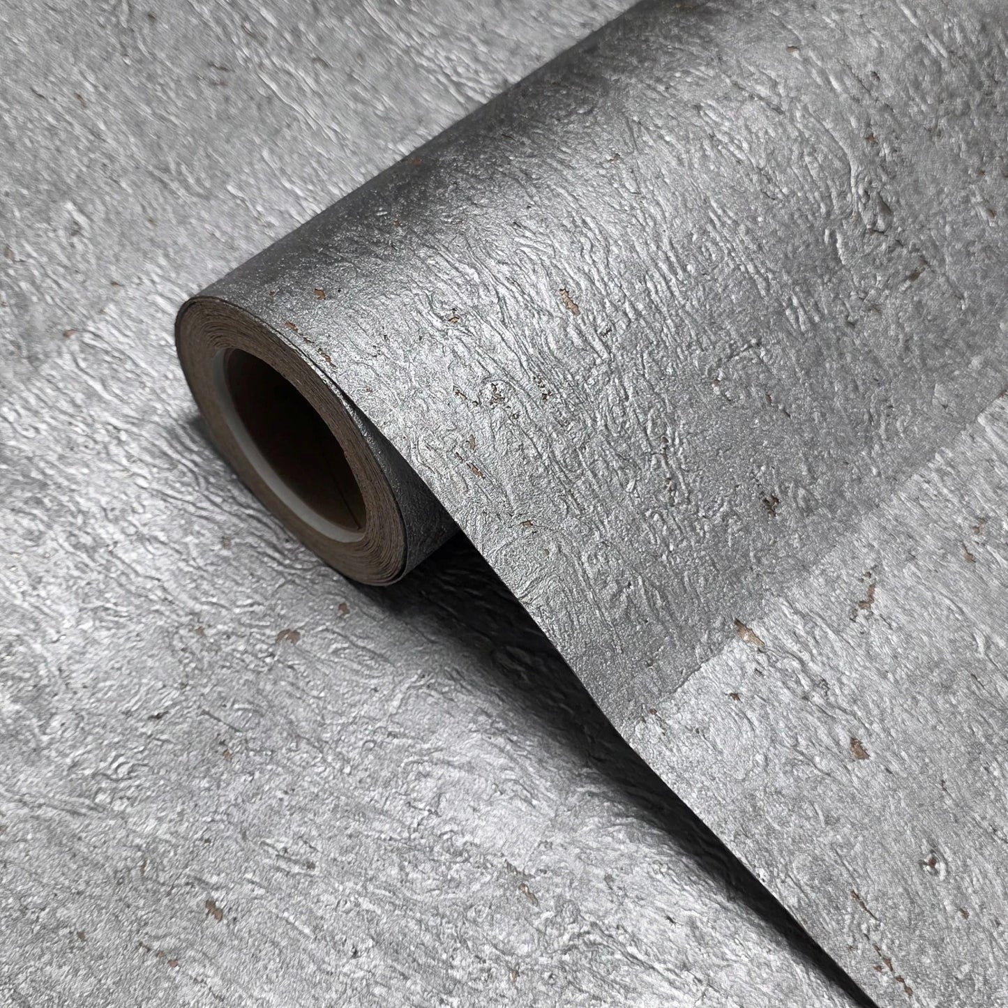 WM025KCS Real Natural cork silver on metallic foil textured Wallpaper modern wallcovering
