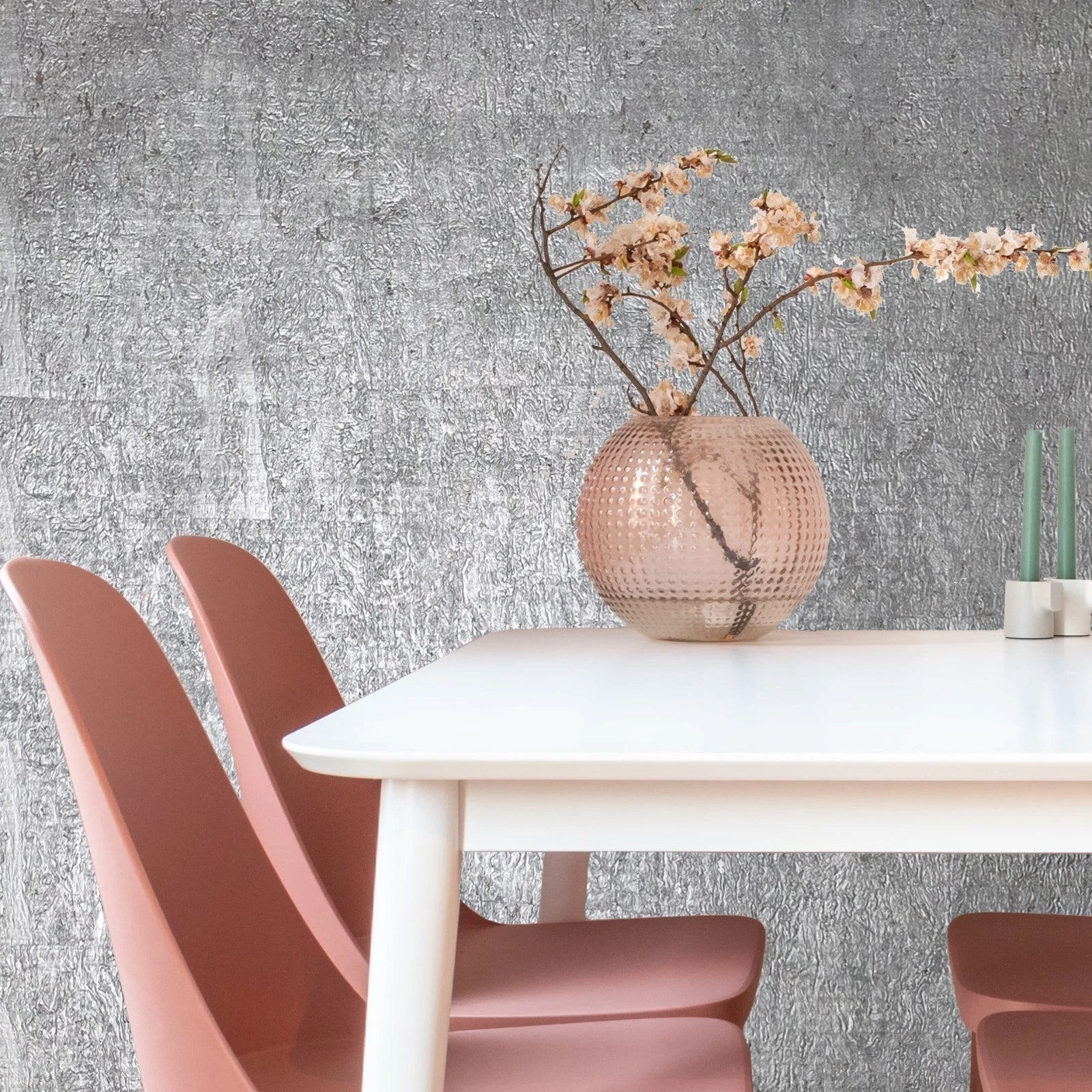 WM025KCS Real Natural cork silver on metallic foil textured Wallpaper modern wallcovering