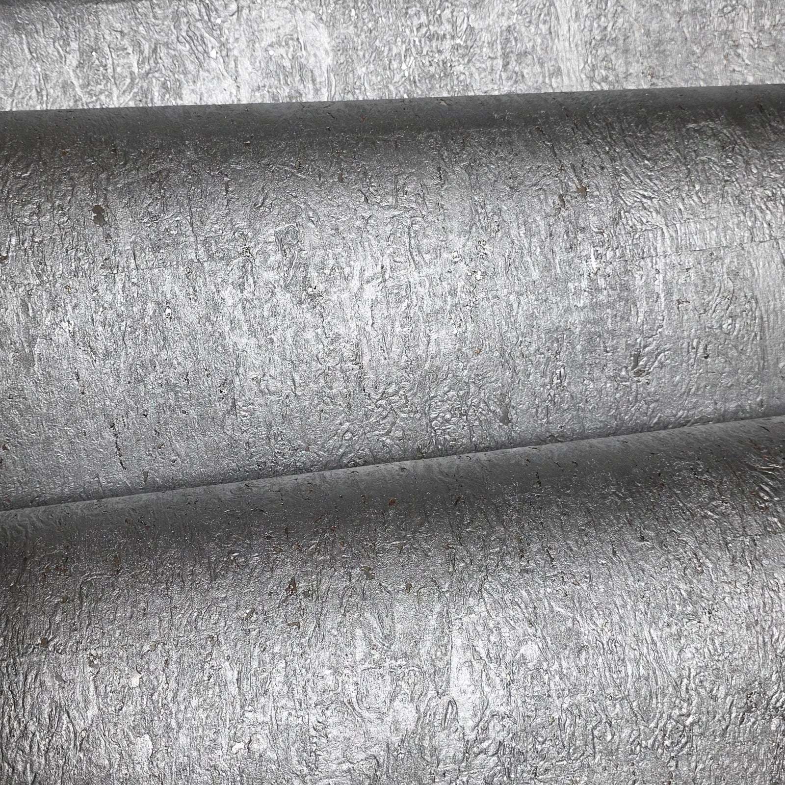 WM025KCS Real Natural cork silver on metallic foil textured Wallpaper modern wallcovering