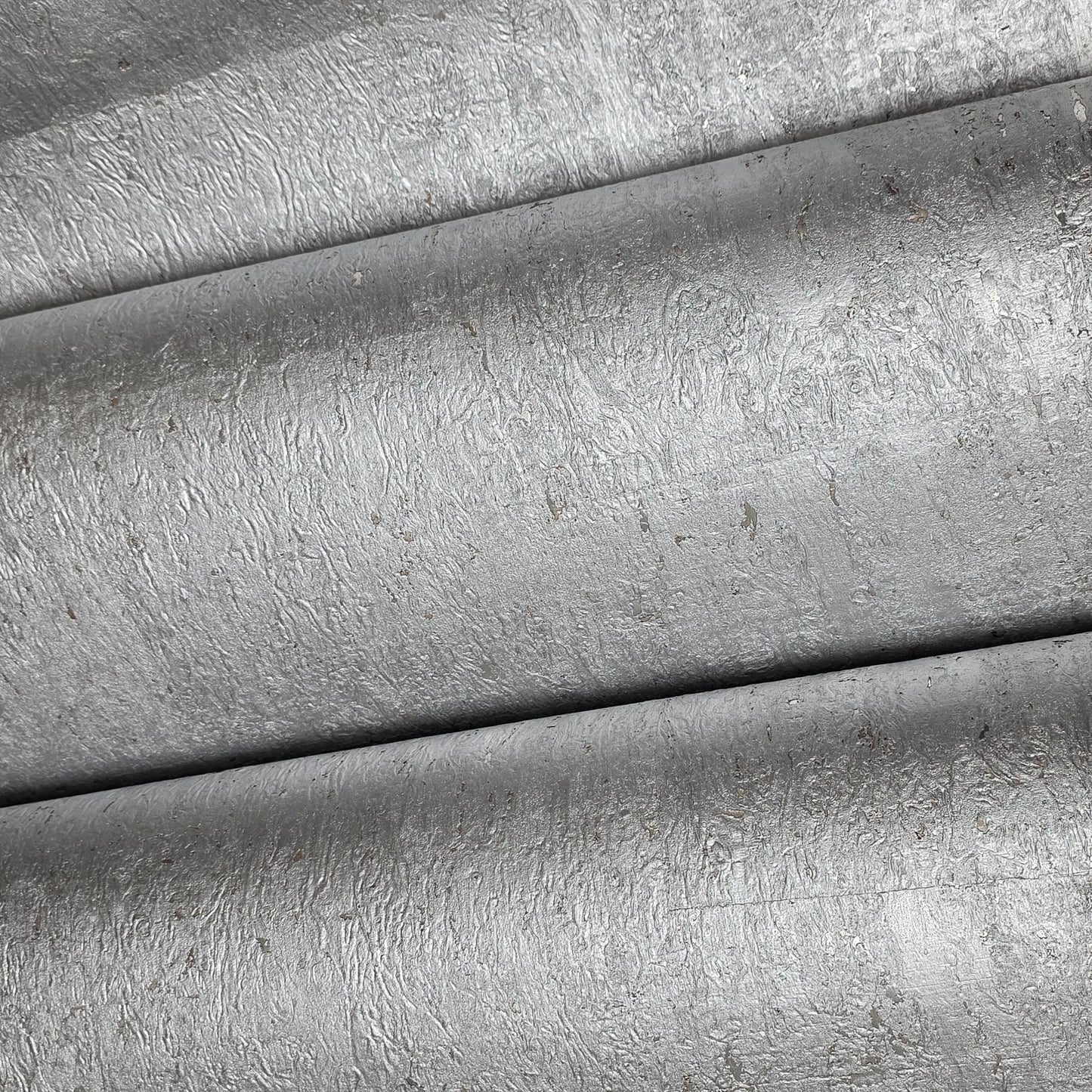 WM025KCS Real Natural cork silver on metallic foil textured Wallpaper modern wallcovering