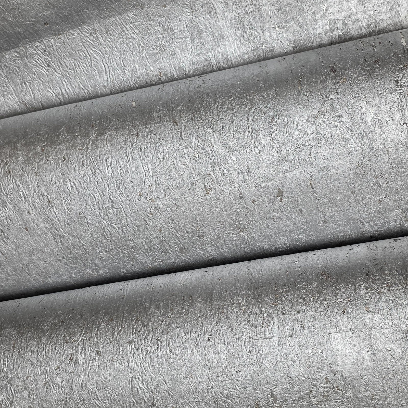 WM025KCS Real Natural cork silver on metallic foil textured Wallpaper modern wallcovering