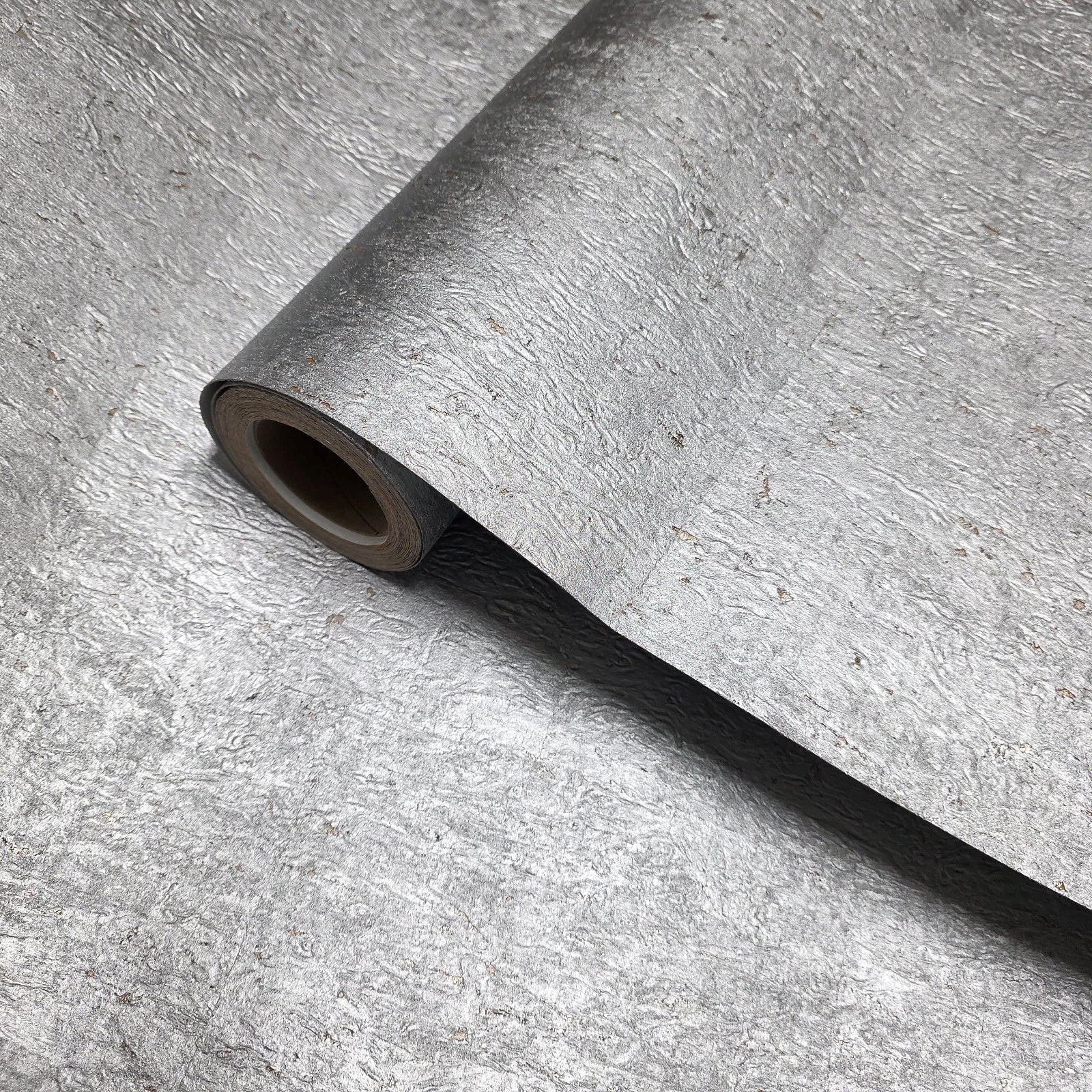 WM025KCS Real Natural cork silver on metallic foil textured Wallpaper modern wallcovering