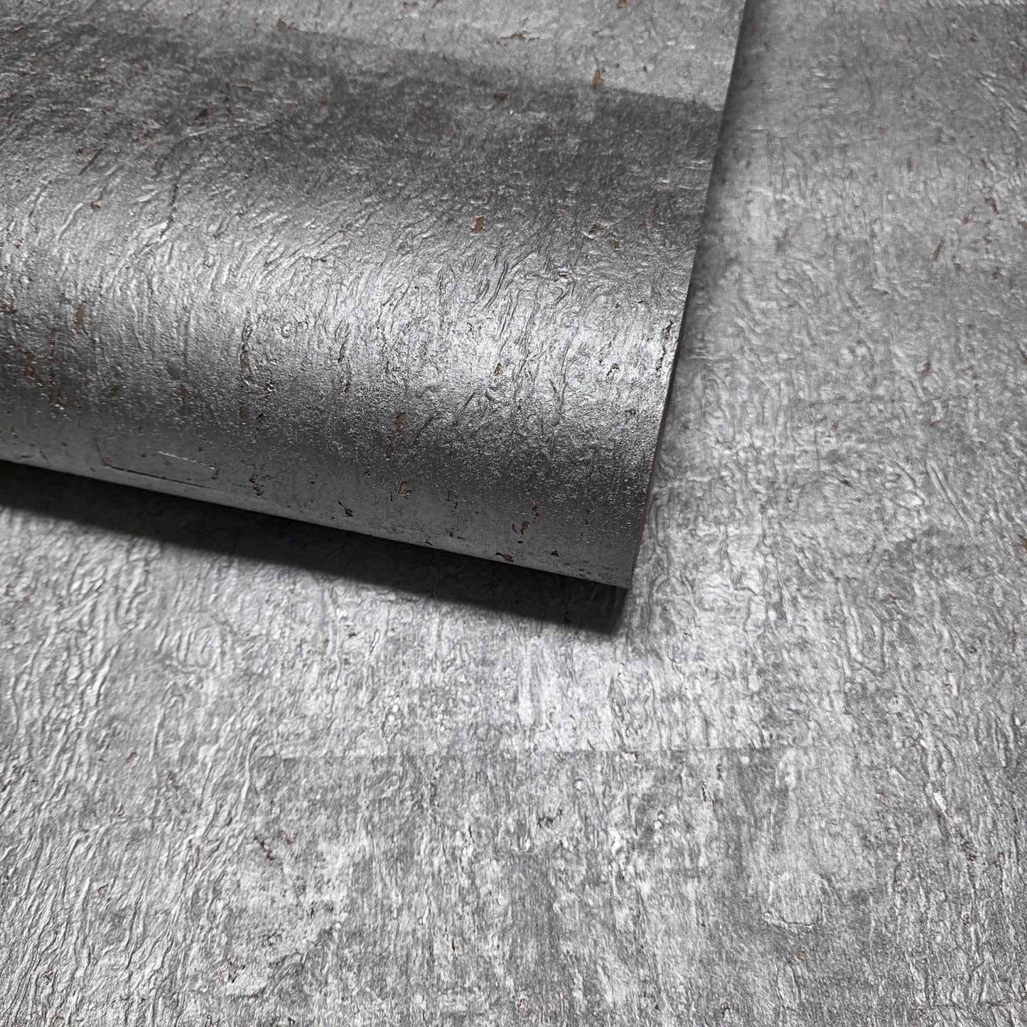 WM025KCS Real Natural cork silver on metallic foil textured Wallpaper modern wallcovering