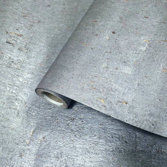 WM029KCG Real Natural cork wallcovering gray silver gold metallic foil textured Wallpaper