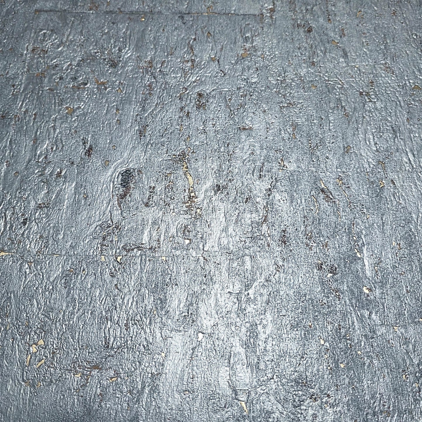 WM029KCG Real Natural cork wallcovering gray silver gold metallic foil textured Wallpaper