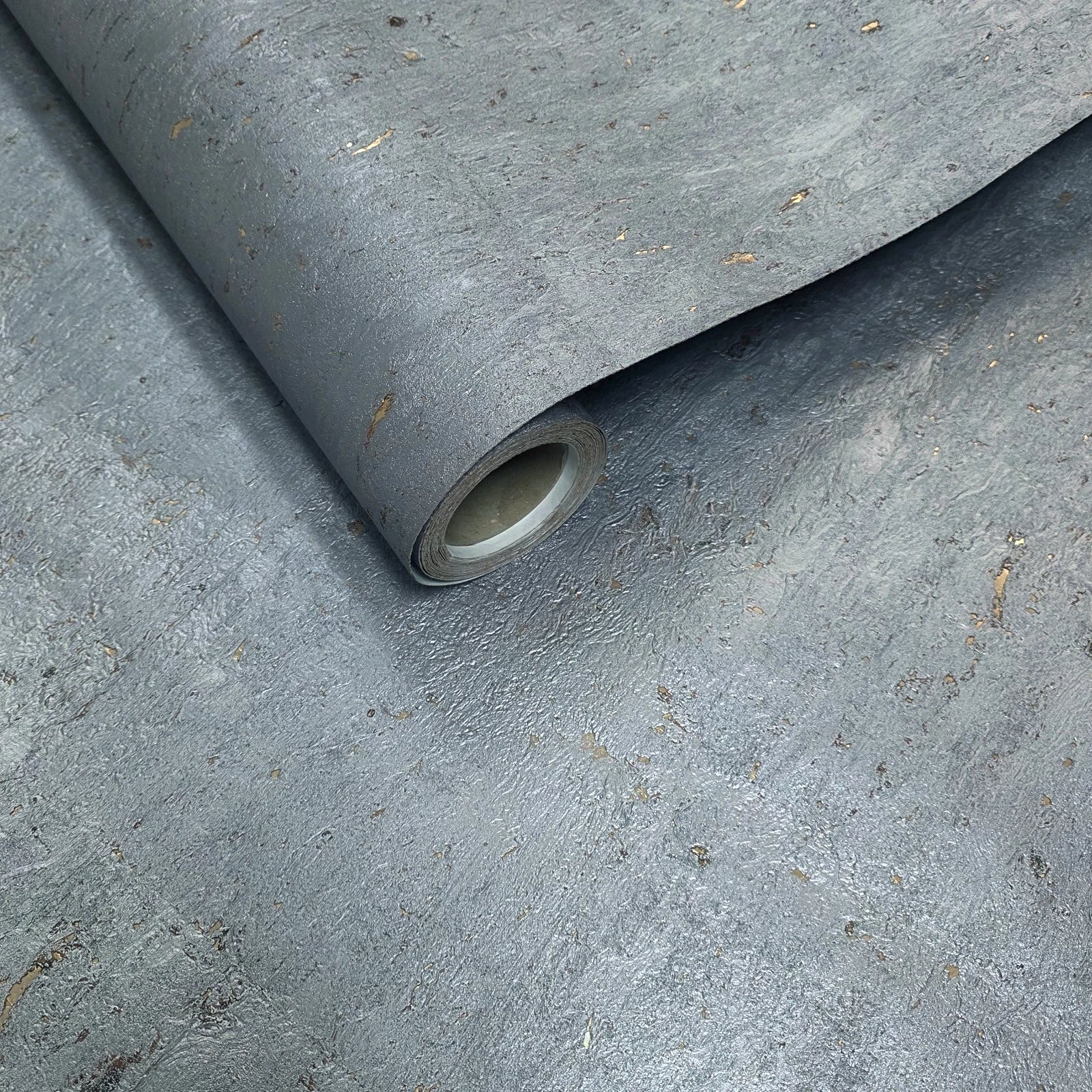 WM029KCG Real Natural cork wallcovering gray silver gold metallic foil textured Wallpaper