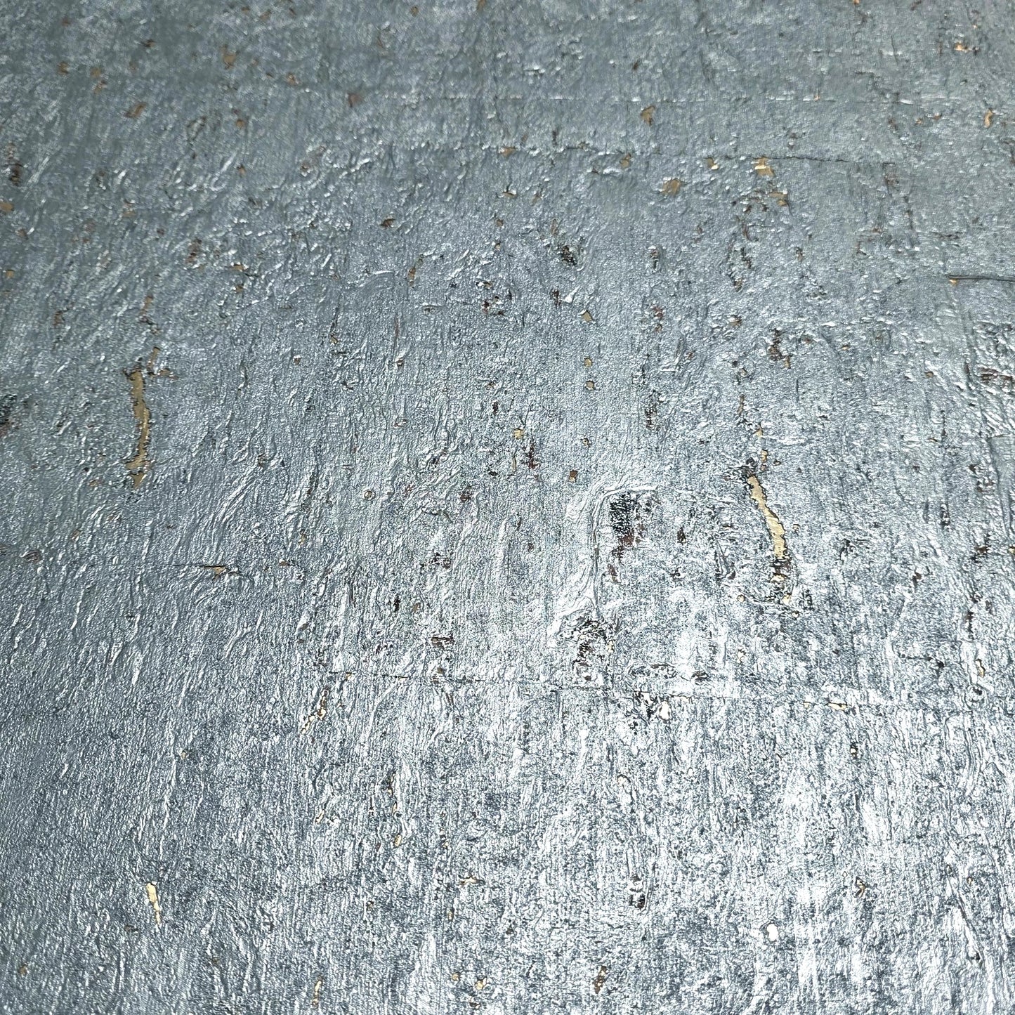 WM029KCG Real Natural cork wallcovering gray silver gold metallic foil textured Wallpaper