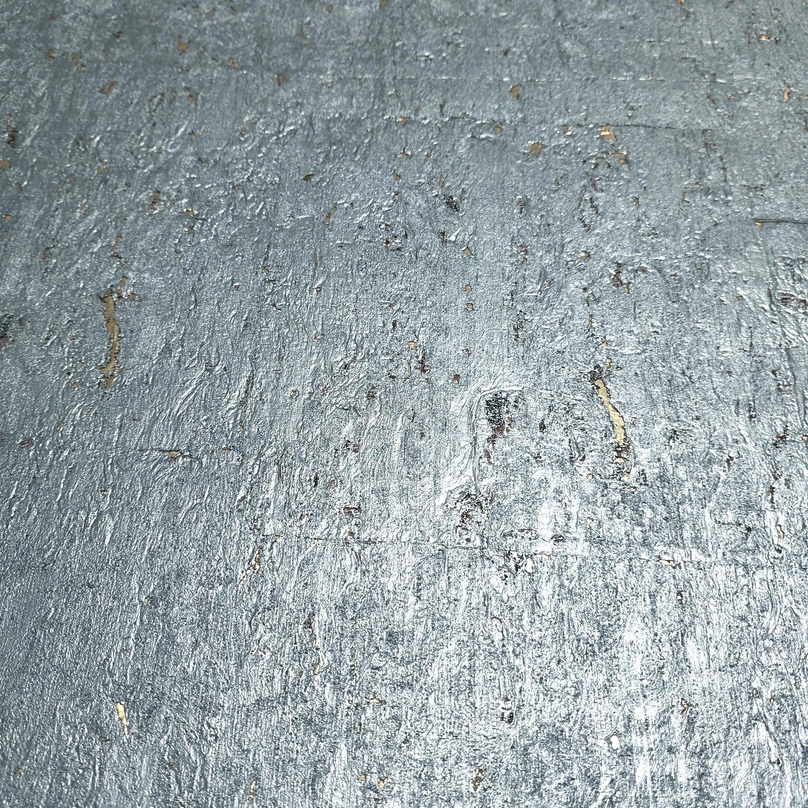 WM029KCG Real Natural cork wallcovering gray silver gold metallic foil textured Wallpaper