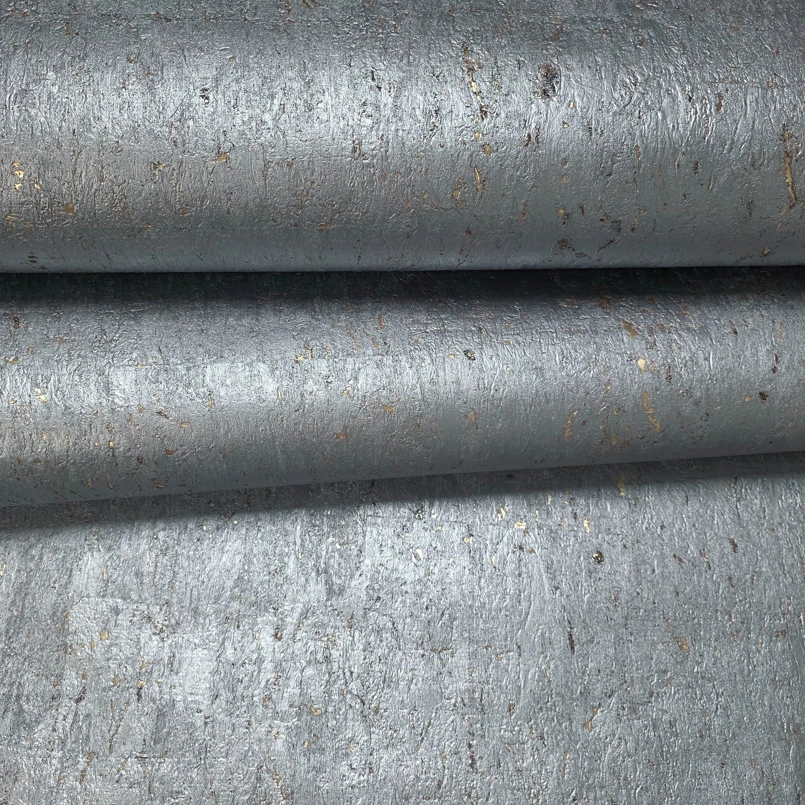 WM029KCG Real Natural cork wallcovering gray silver gold metallic foil textured Wallpaper