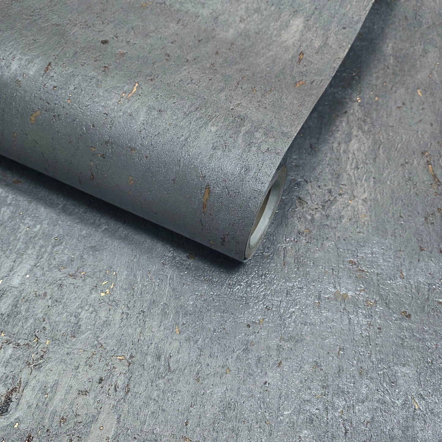 WM029KCG Real Natural cork wallcovering gray silver gold metallic foil textured Wallpaper