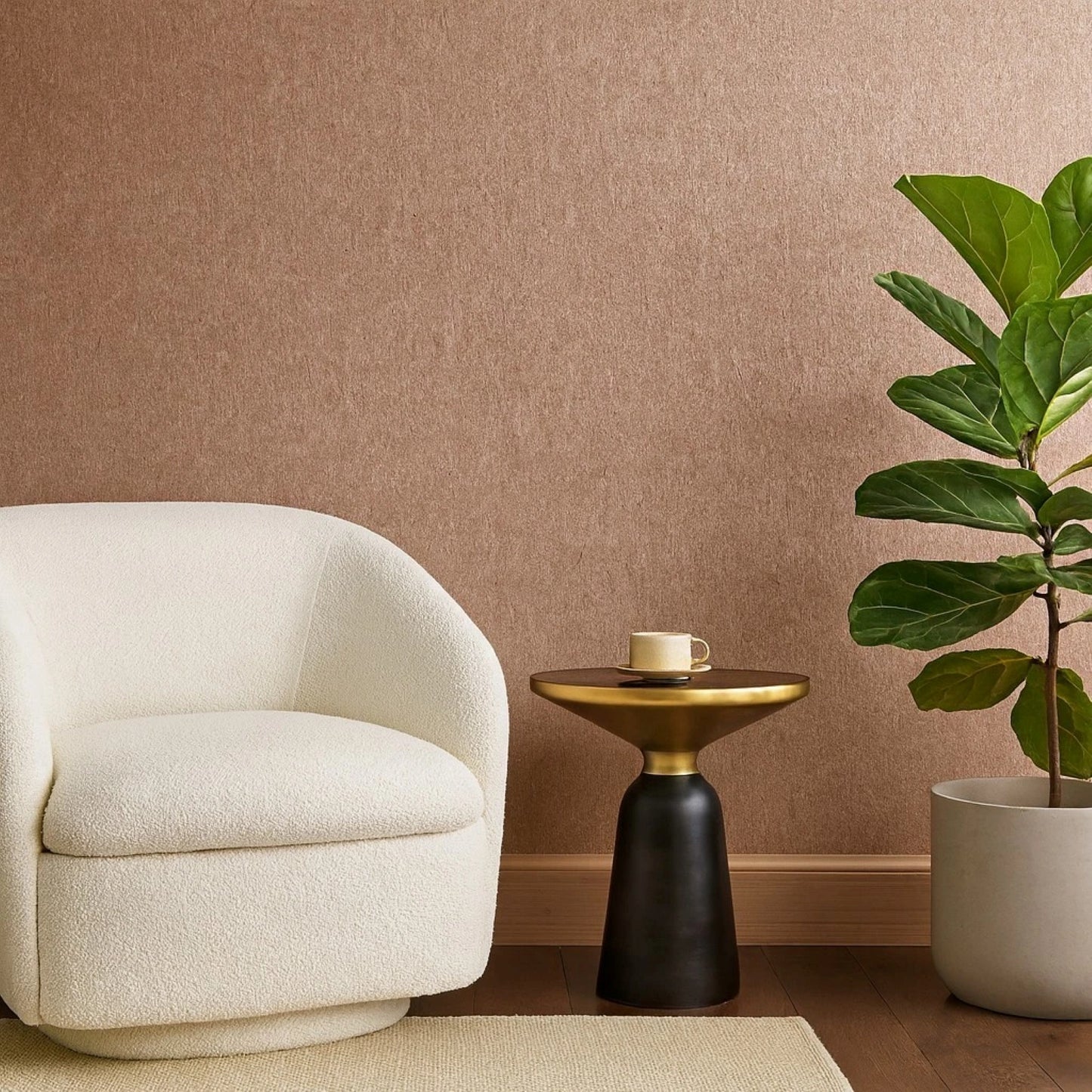 WM032KCG Real Natural cork organic rose gold cream metallic textured modern eco Wallpaper