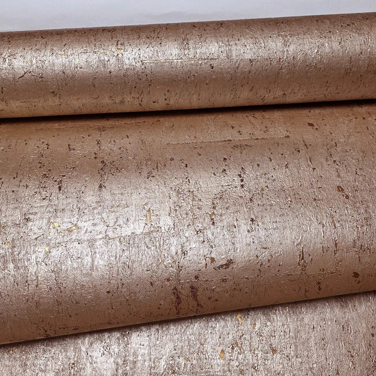 WM032KCG Real Natural cork organic rose gold cream metallic textured modern eco Wallpaper