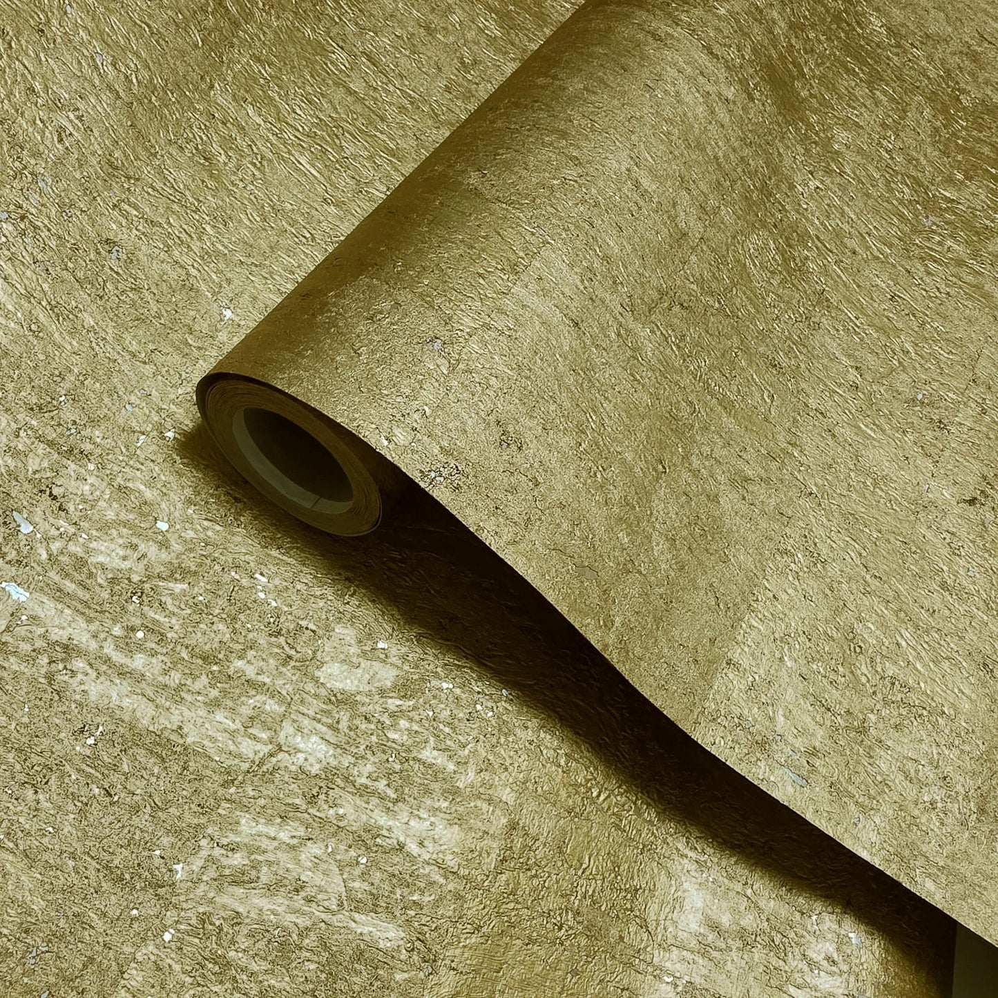 WM036KCG Real Natural cork organic gold metallic foil textured modern eco Wallpaper rolls