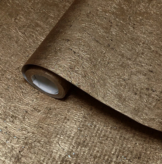 WM038KCG Real Natural cork organic Brass metallic black textured contemporary Wallpaper