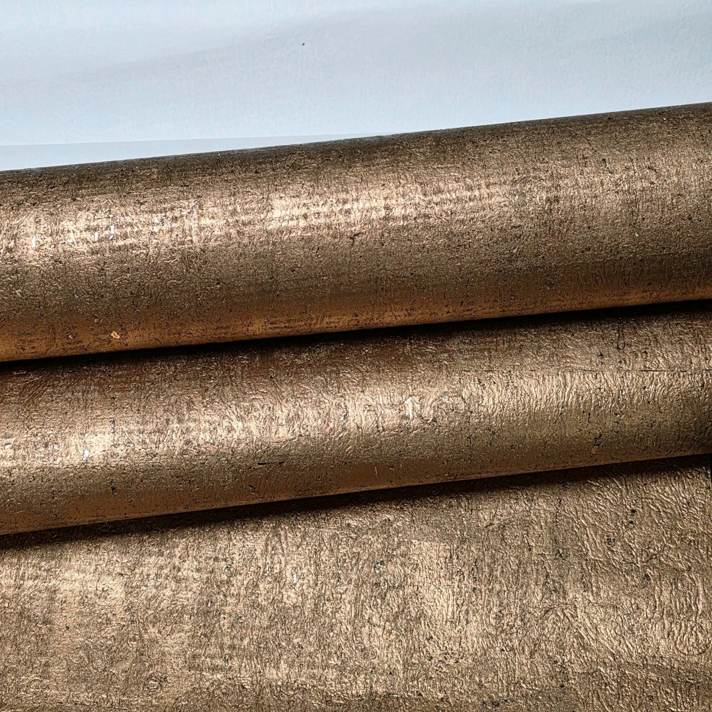 WM038KCG Real Natural cork organic Brass metallic black textured contemporary Wallpaper