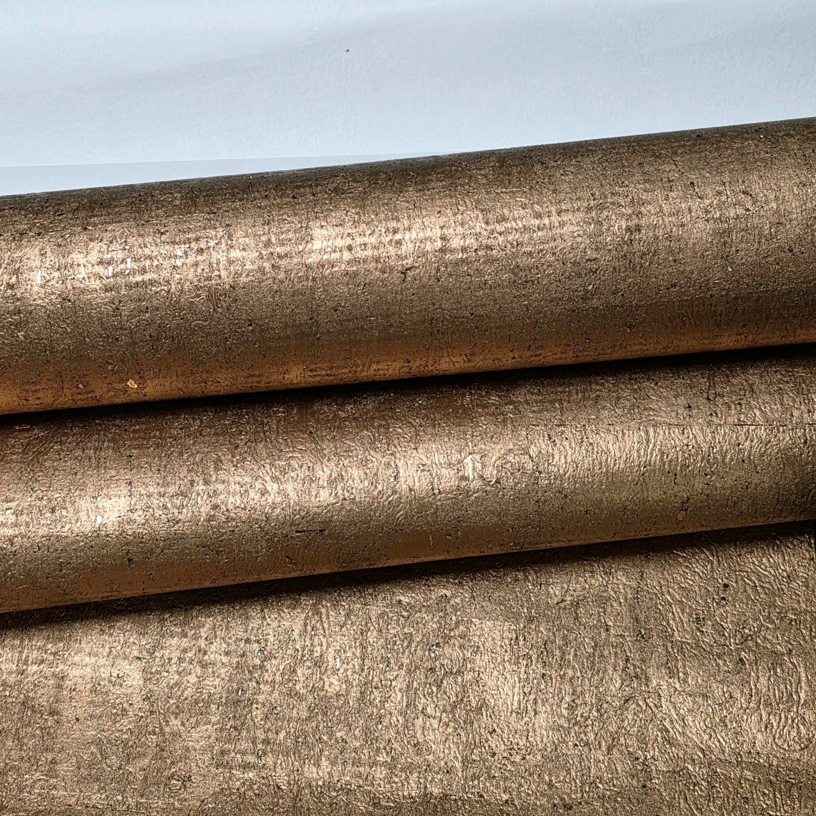 WM038KCG Real Natural cork organic Brass metallic black textured contemporary Wallpaper