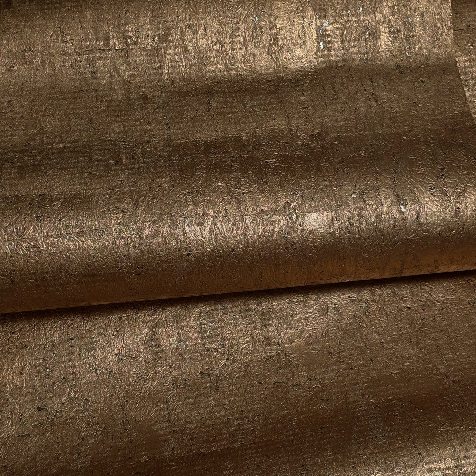 WM038KCG Real Natural cork organic Brass metallic black textured contemporary Wallpaper