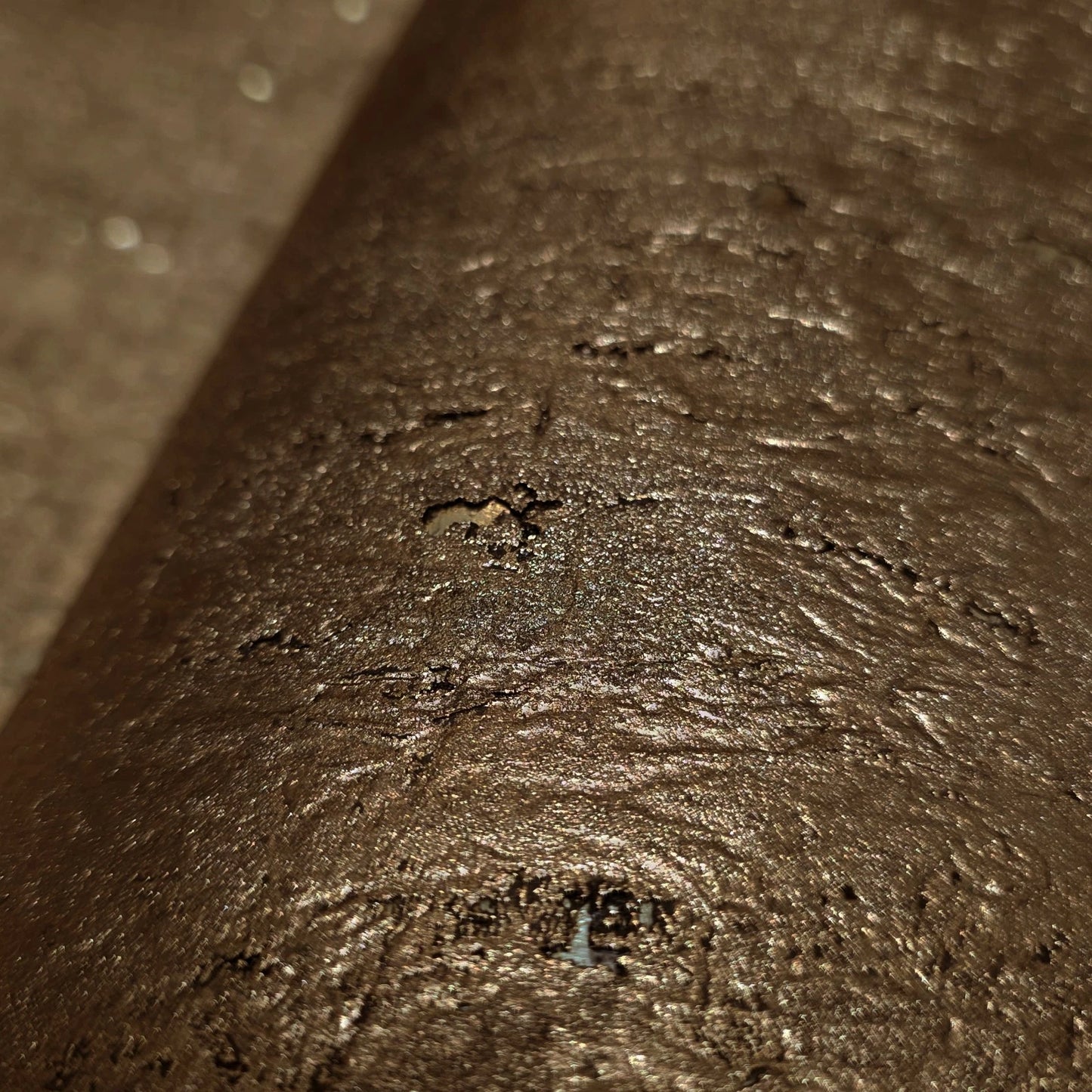 WM038KCG Real Natural cork organic Brass metallic black textured contemporary Wallpaper